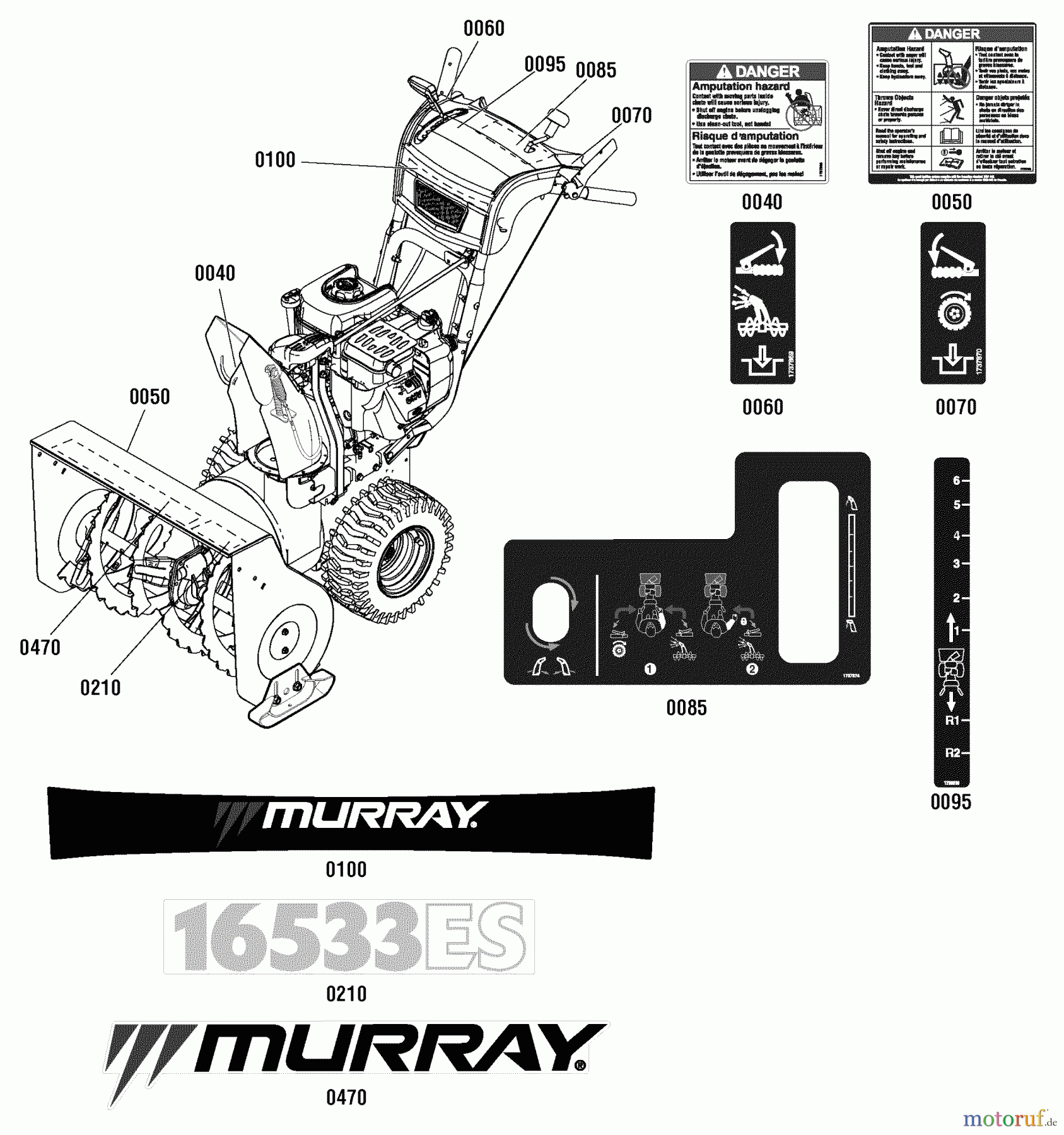  Murray Schneefräsen 16533ES (1696031) - Murray 33