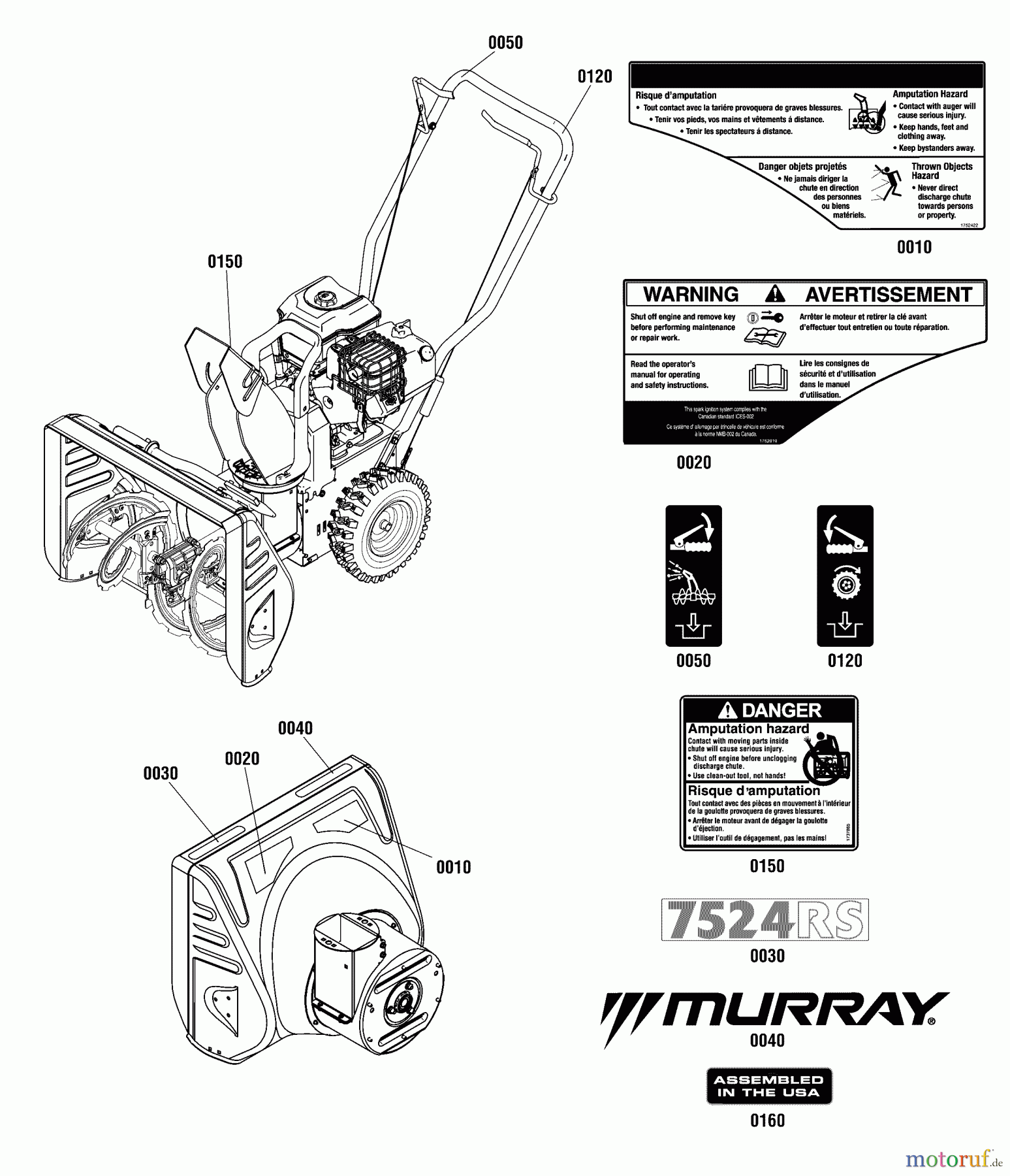  Murray Schneefräsen 7524RS (1696266-00) - Murray 24