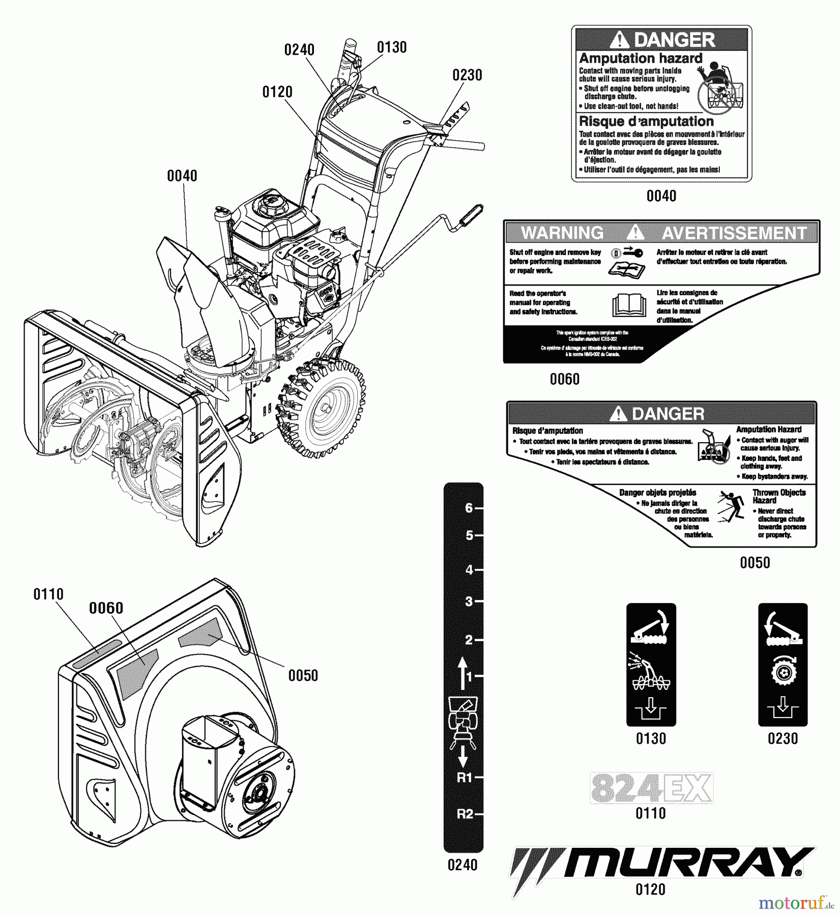  Murray Schneefräsen 824EX (1695979) - Murray 24