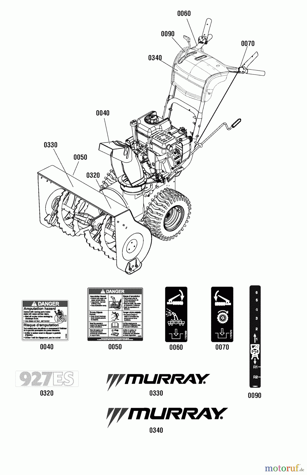  Murray Schneefräsen 927ES (1696028) - Murray 27