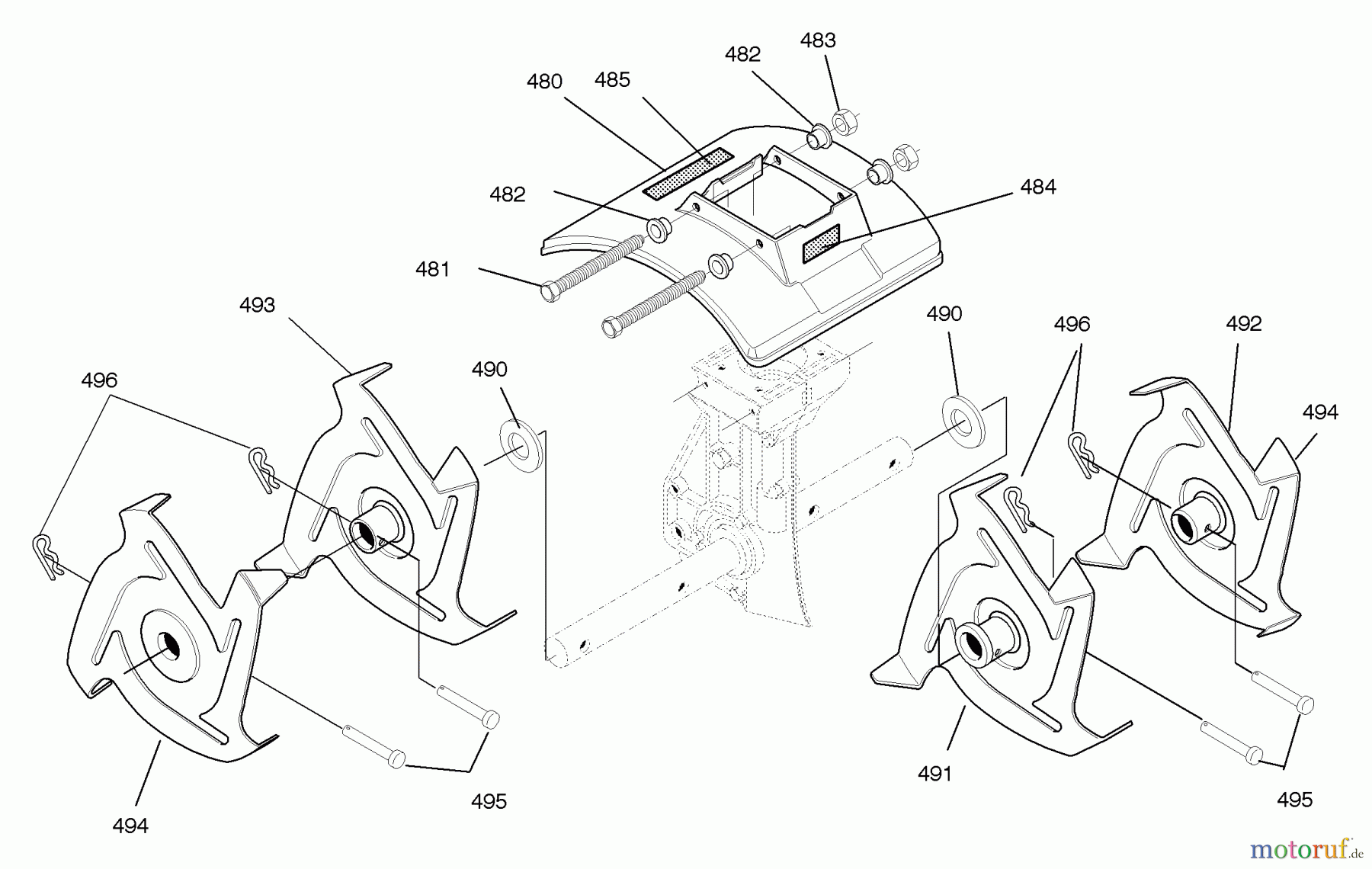  Murray Motorhacken und Kultivierer 11052x4NB - Murray Cultivator (2004) Tines & Shield Assembly