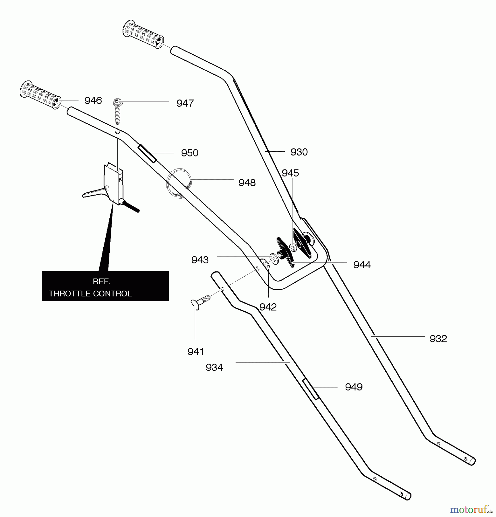  Murray Motorhacken und Kultivierer 11053x92NA - B&S/Murray Cultivator (2004) (Walmart) Handle Assembly