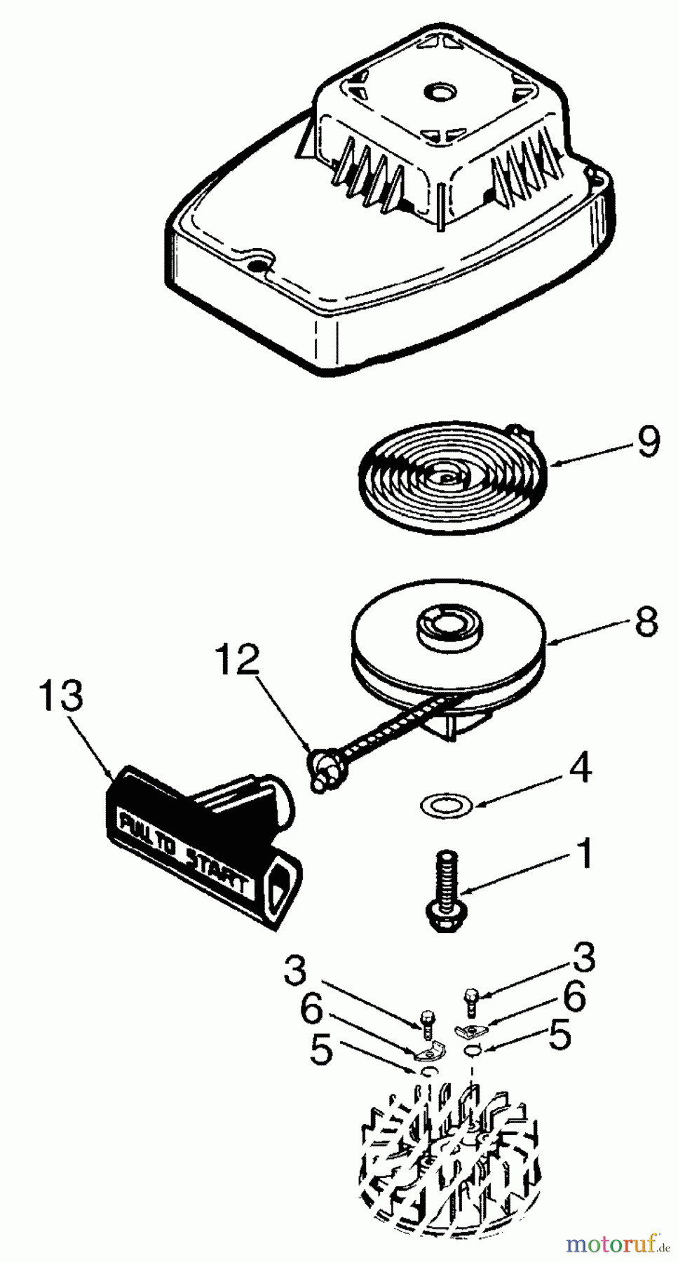  Murray Motorhacken und Kultivierer 536.29252400 - Craftsman Cultivator (2004) (Sears) Rewind Starter