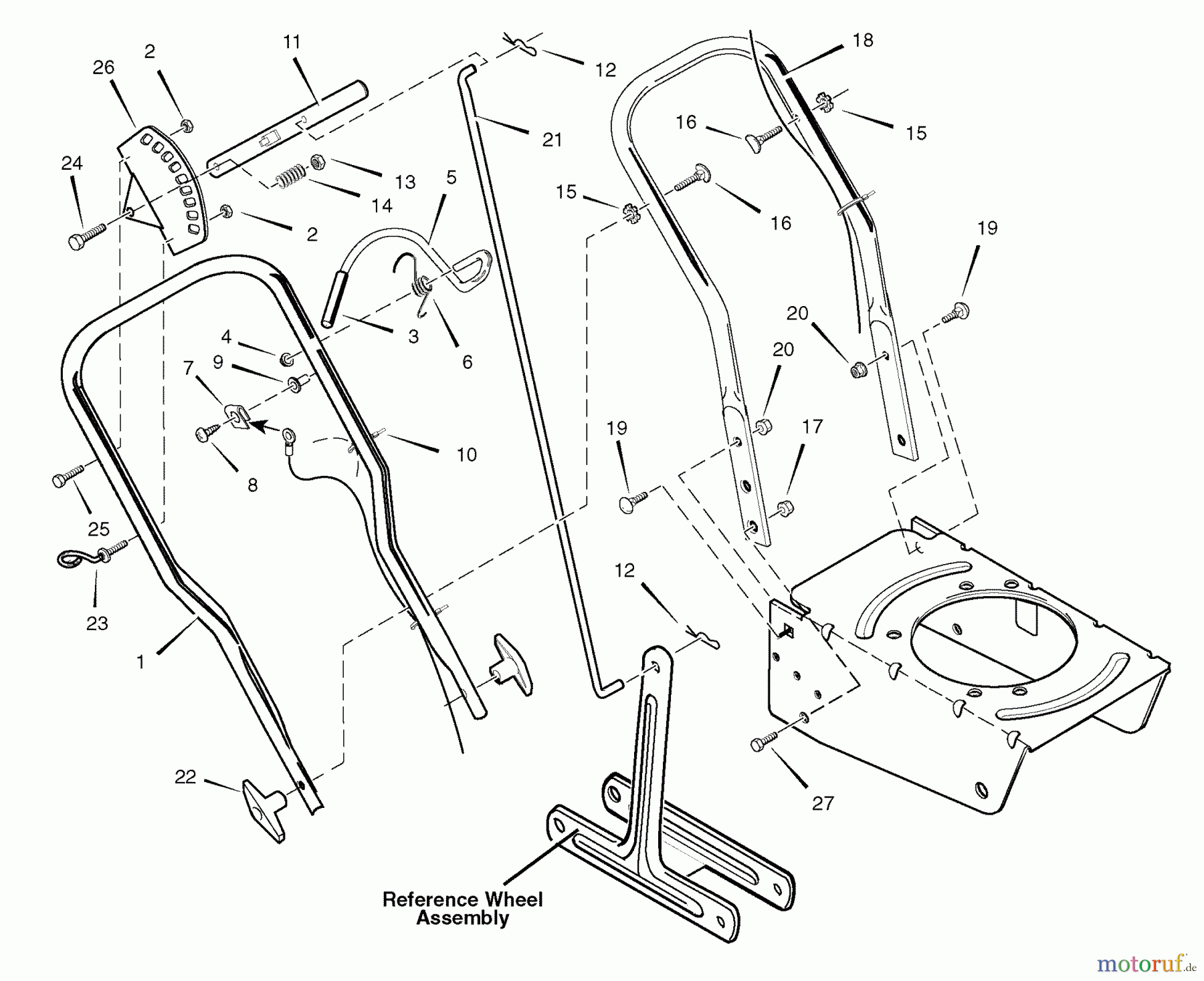 Murray Kantenschneider 536.772360 (77236000NA) - Craftsman Edger (2007) (Sears) Handle Assembly