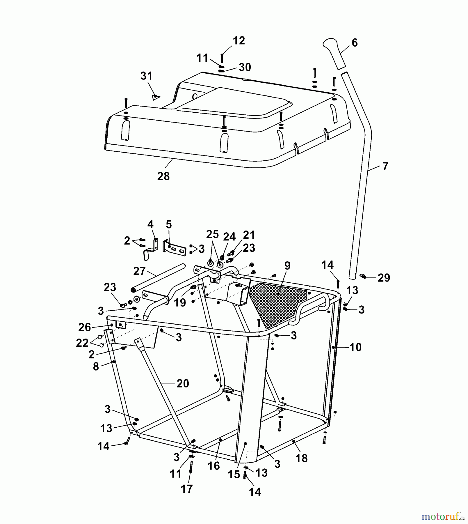  Wolf-Garten Rasentraktoren Trac OHV 7 6205000 Serie C  (2004) Grasfangsack