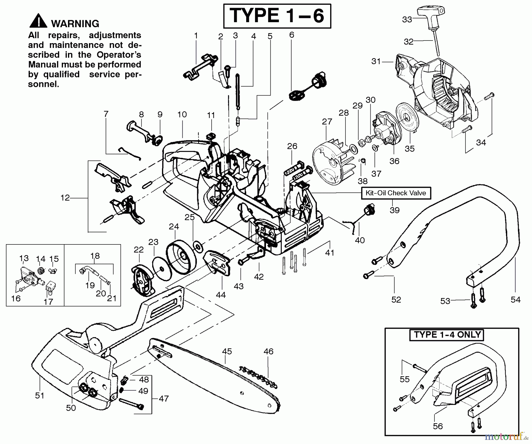  Poulan / Weed Eater Motorsägen 2175 (Type 4) - Poulan Wildthing Chainsaw Handle, Chassis & Bar Assembly Type 1-6