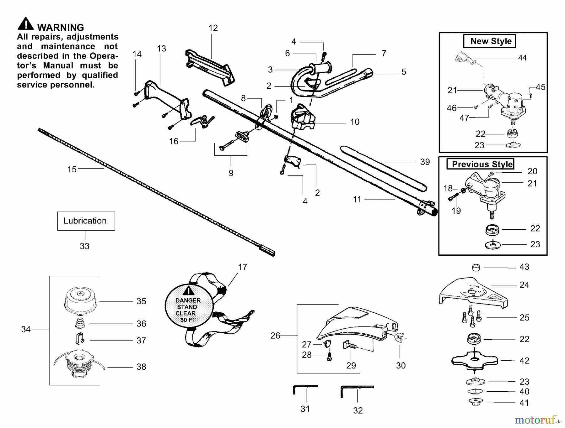  Poulan / Weed Eater Motorsensen, Trimmer PT7000 - Poulan String Trimmer Handle & Cutting Head Assembly