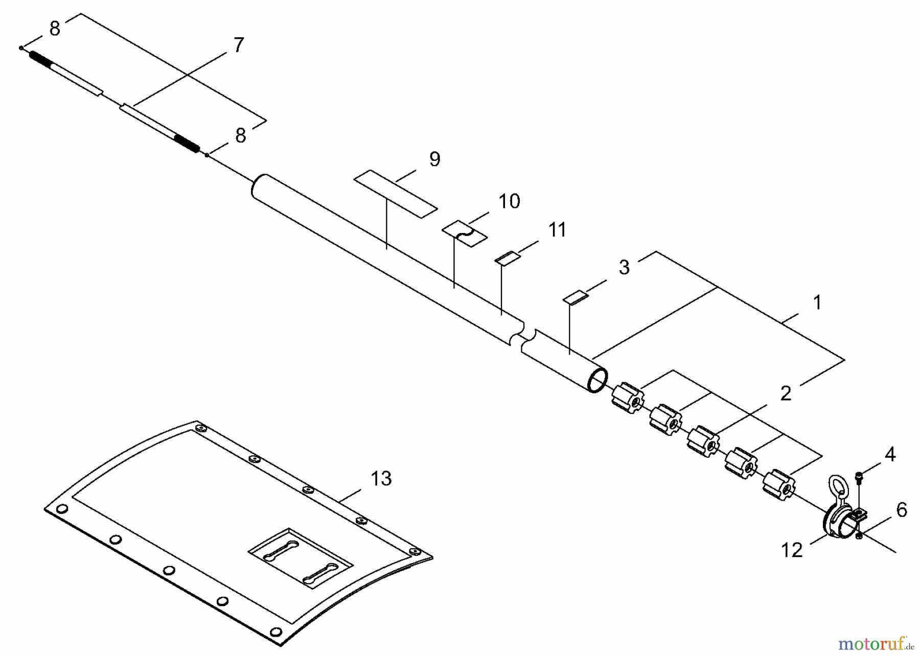  Shindaiwa Trimmer, Faden / Bürste B45LA - Shindaiwa String Trimmer / Brush Cutter, S/N: 9013121 - 9096060 Main Pipe