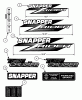 Snapper ZF6100M - 61" Out Front Mower Deck, Series 0 Listas de piezas de repuesto y dibujos Decals (Part 1)