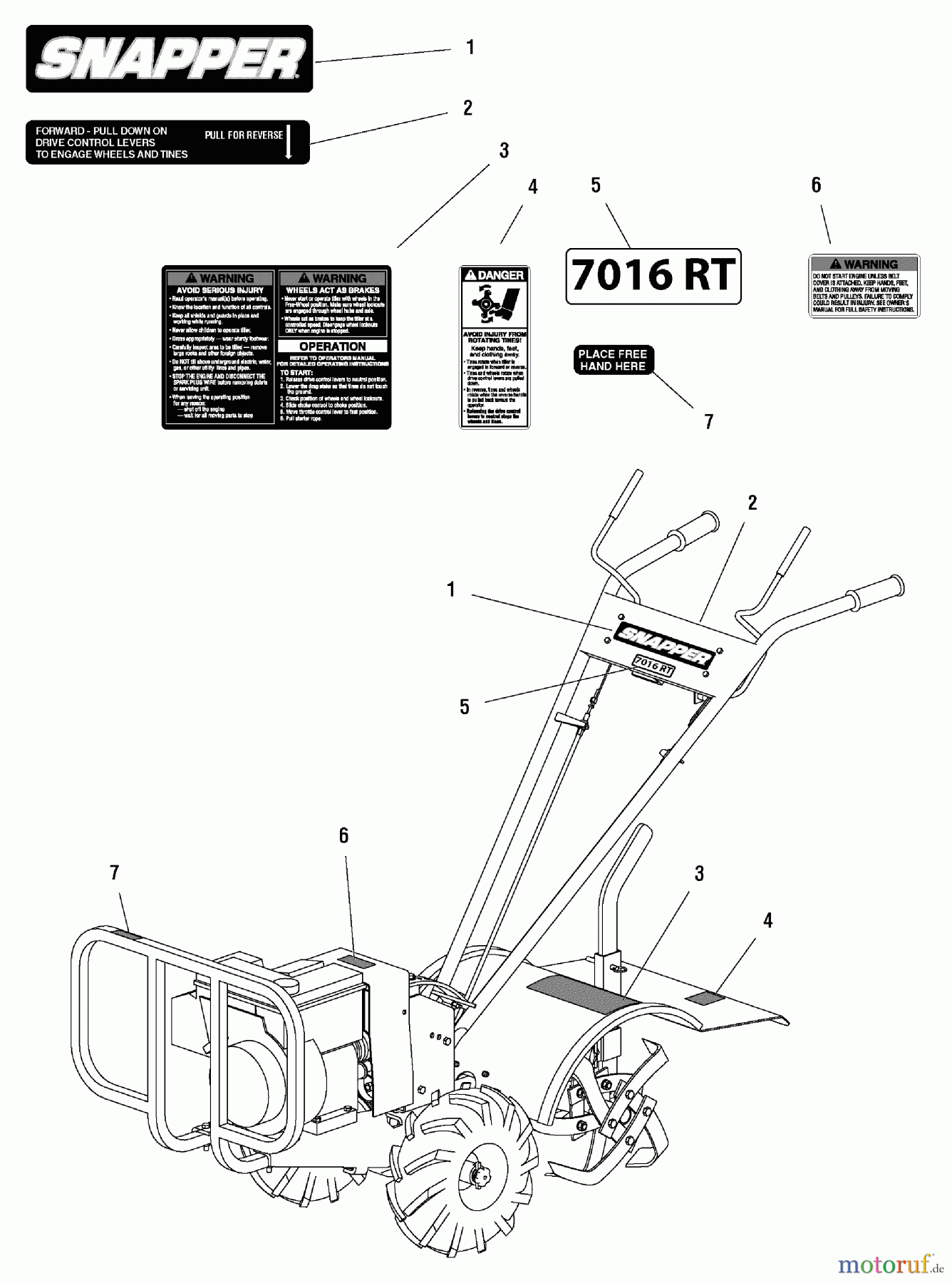  Snapper Motorhacken und Kultivierer 7016RT (7800053) - Snapper 16