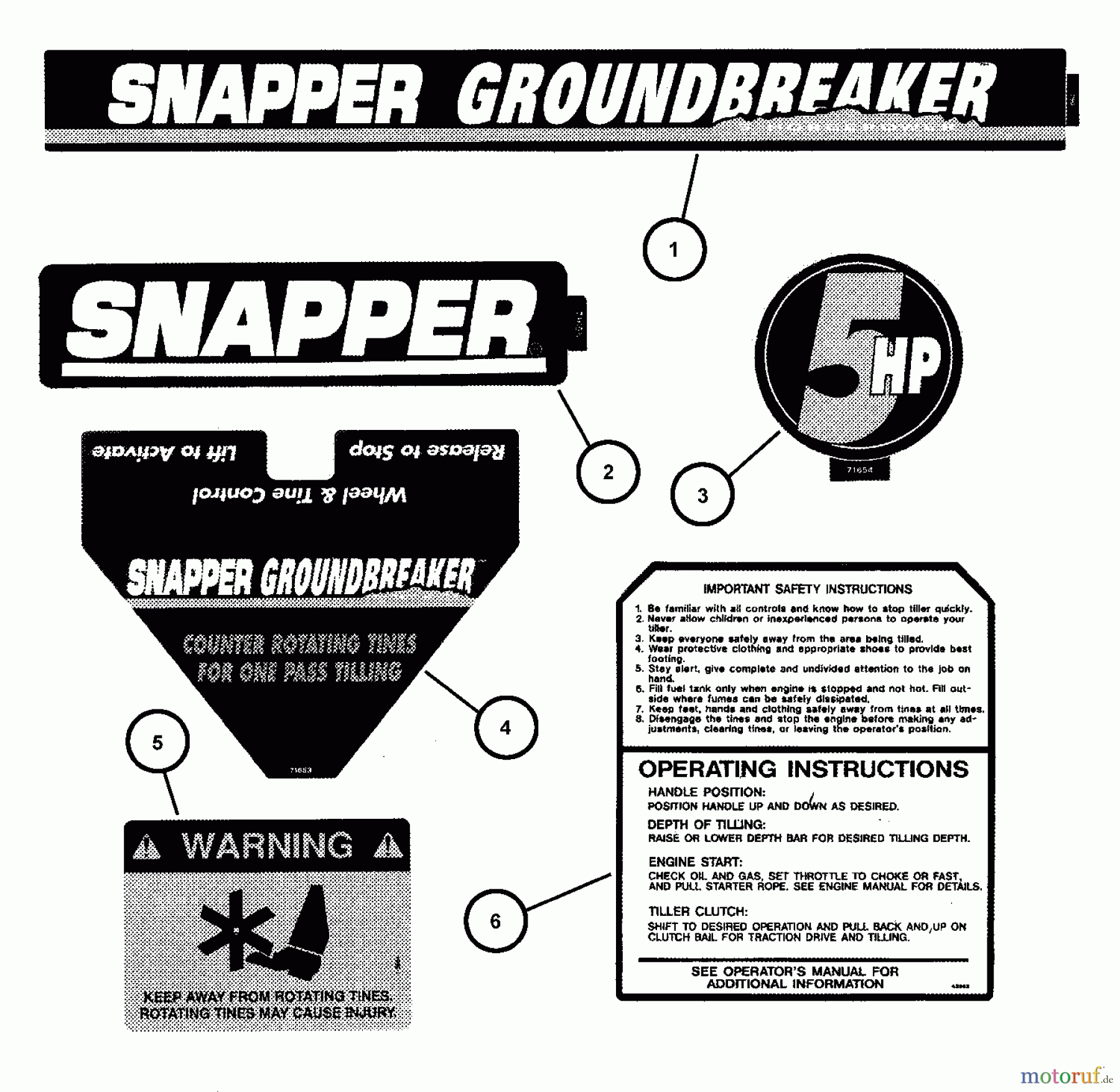  Snapper Motorhacken und Kultivierer NIR5003B (82425) - Snapper 16.5