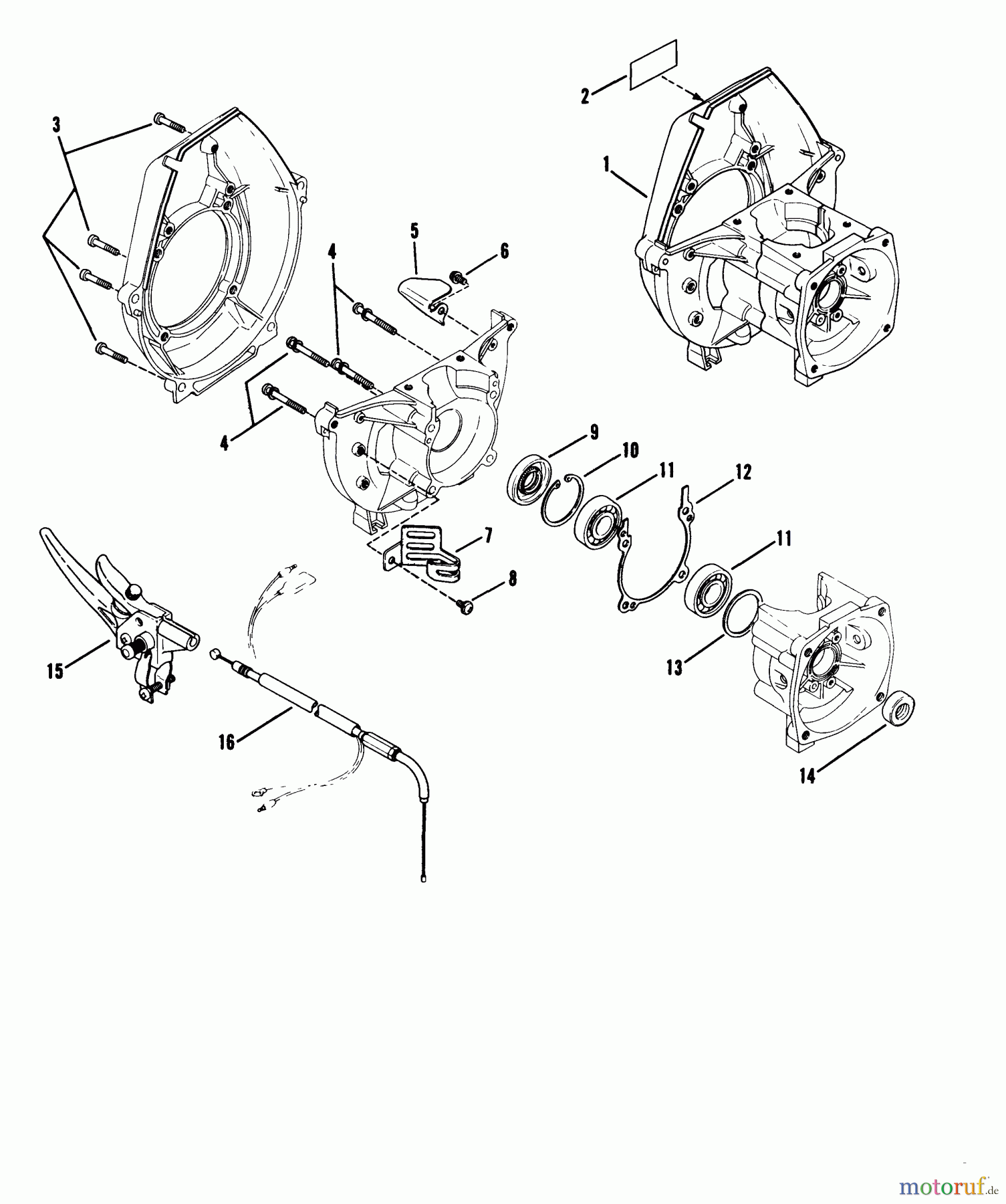  Snapper Trimmer, Motorsensen 410 - Snapper 40.6cc Straight Shaft Trimmer (86), Series 0 410 Crankcase Assembly