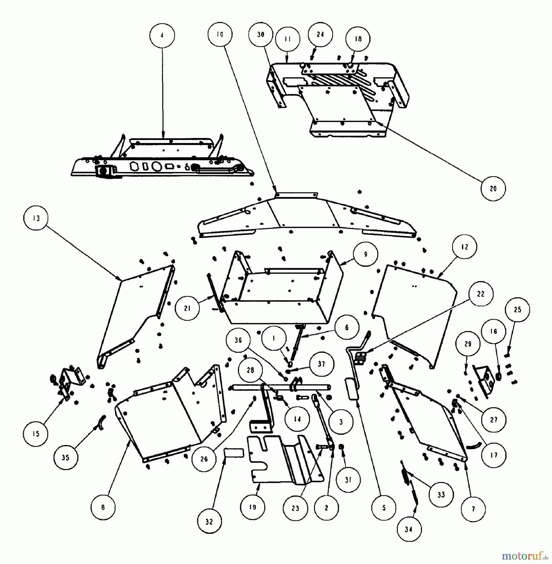  Snapper Utility Vehicles GC9520KW (84449) - Snapper 2x2 Grounds Cruiser Utility Vehicle, 9.5 HP, Series 0 Front Clip Group