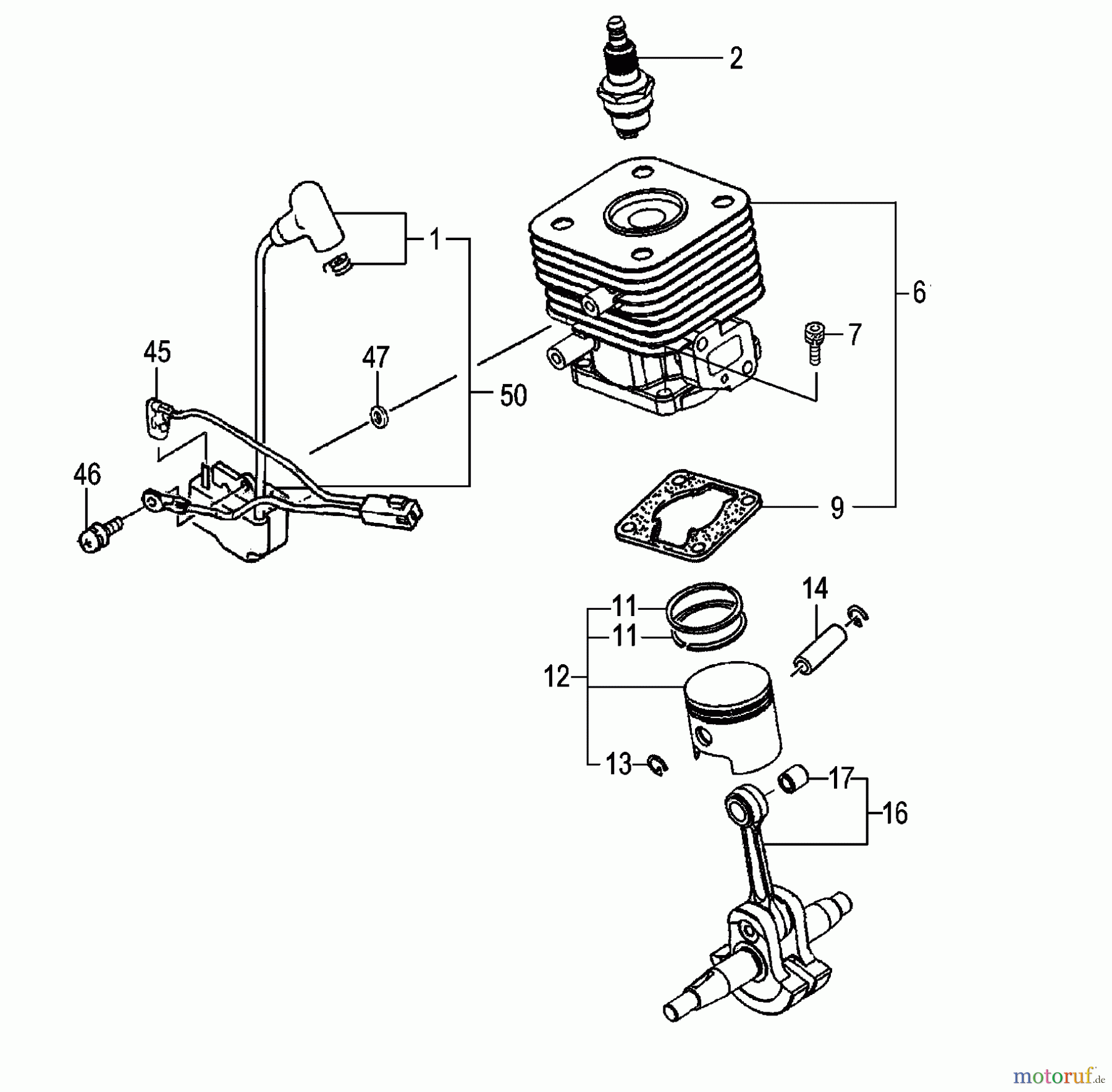  Tanaka Heckenscheeren TPH-260PF - Tanaka Pole Hedge Trimmer Cylinder, Piston, Crankshaft, Ignition