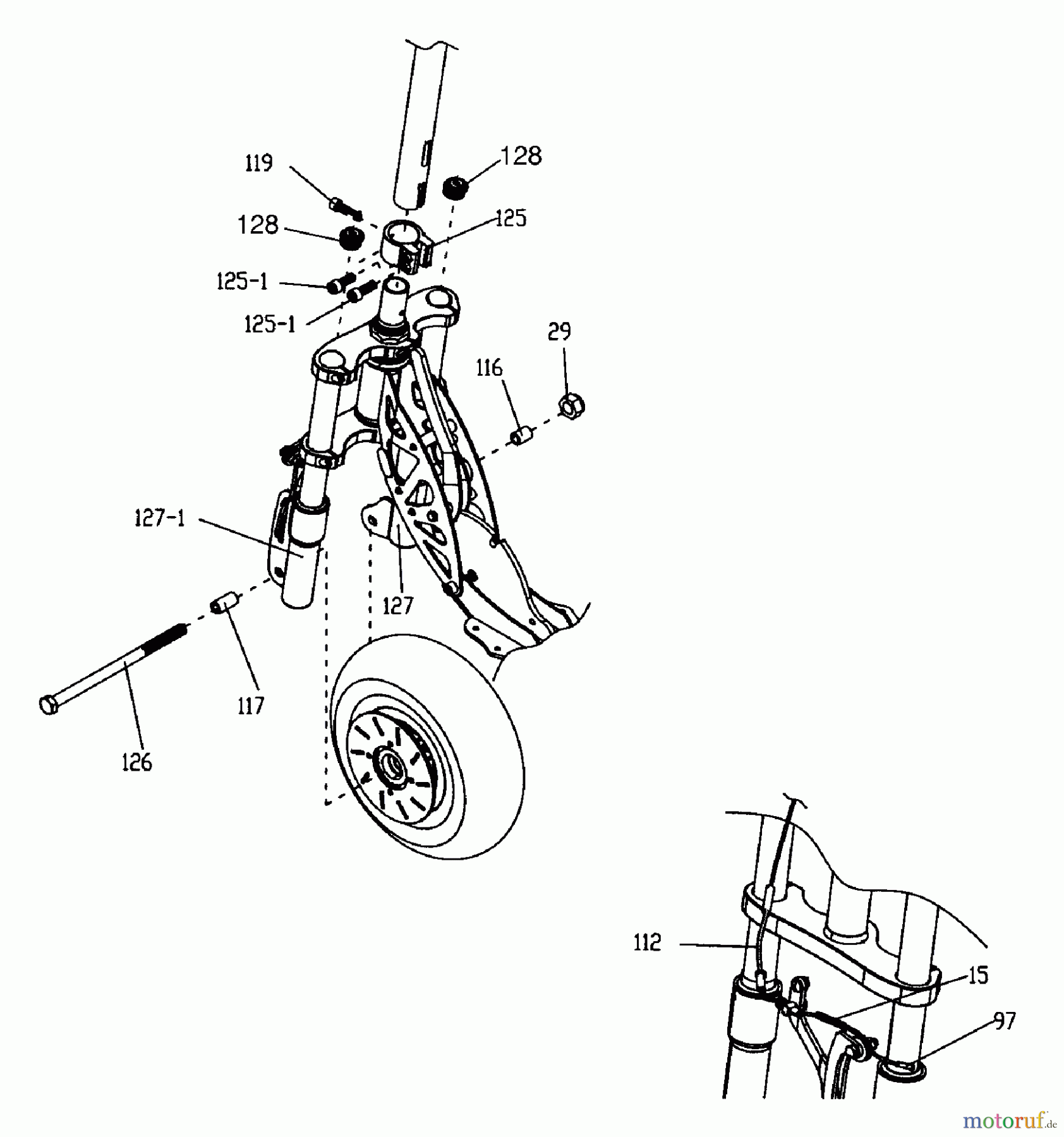 Tanaka Sonstiges TPB-350GX - Tanaka 35cc PowerBoard Shocks & Front Wheel Mounting Hardware