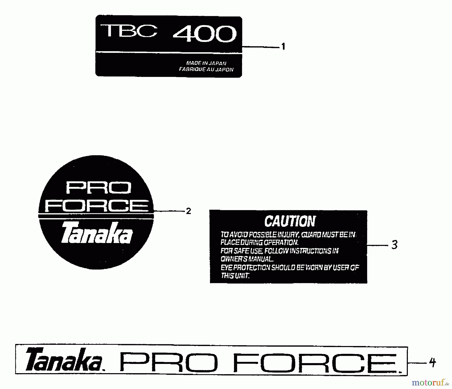  Tanaka Trimmer, Motorsensen TBC-400 - Tanaka Brush Cutter Marks