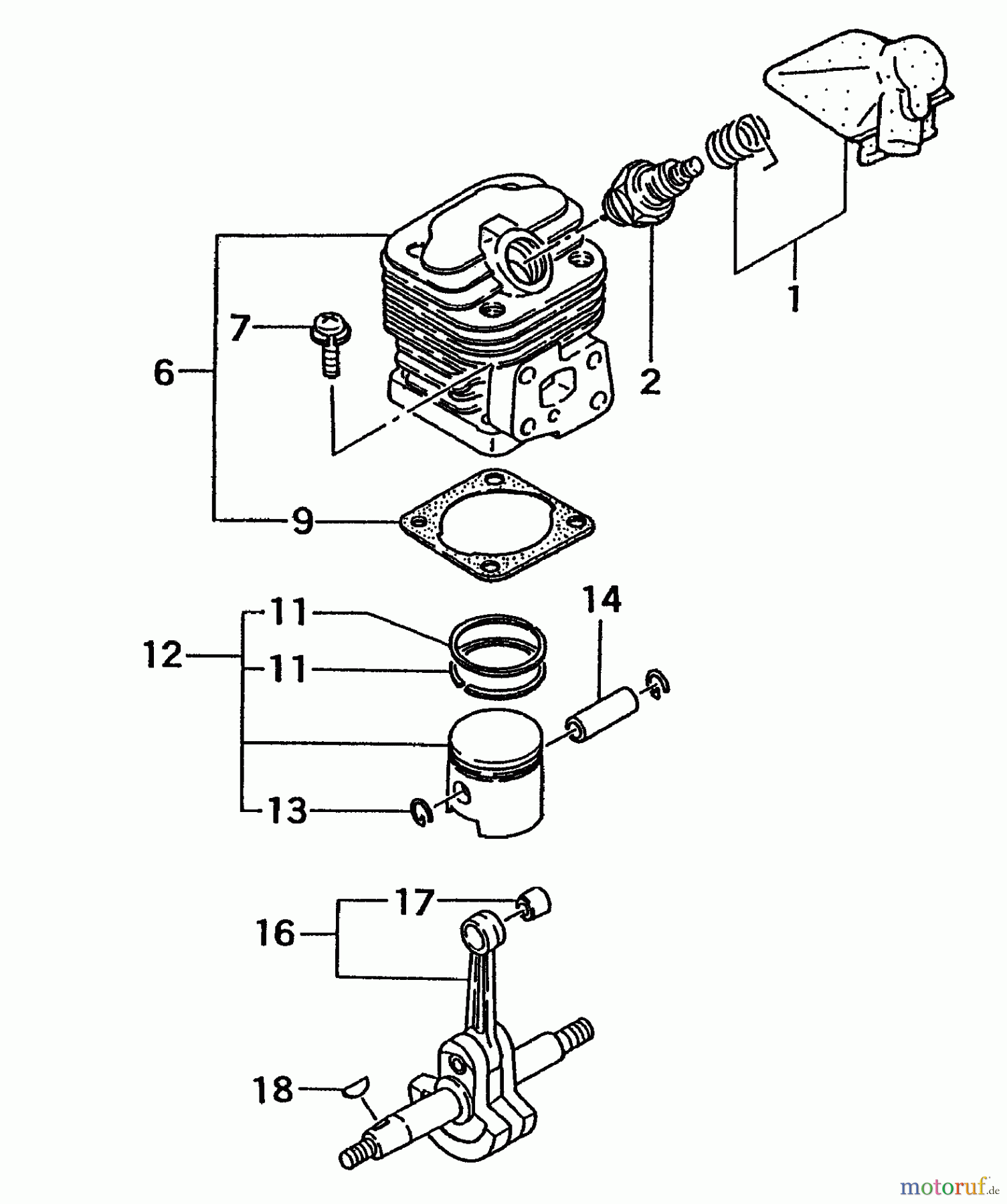  Tanaka Blasgeräte, Sauger, Häcksler, Mulchgeräte THB-2510 - Tanaka Handheld Blower Cylinder, Piston, Crankshaft