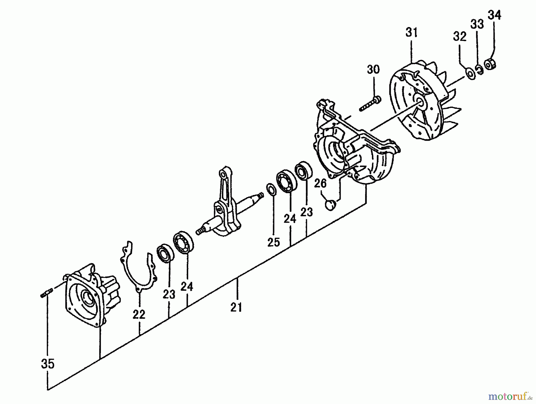  Tanaka Erdbohrer TED-210C - Tanaka Gas Drill (SN: T277487 - T2848900) Crankcase, Magneto