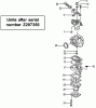 Tanaka TED-262 - Portable Gas Drill Listas de piezas de repuesto y dibujos Carburetor (Units after serial number Z207350)