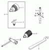 Tanaka TED-262 - Portable Gas Drill Listas de piezas de repuesto y dibujos Chuck, Key, Adapter, Tools