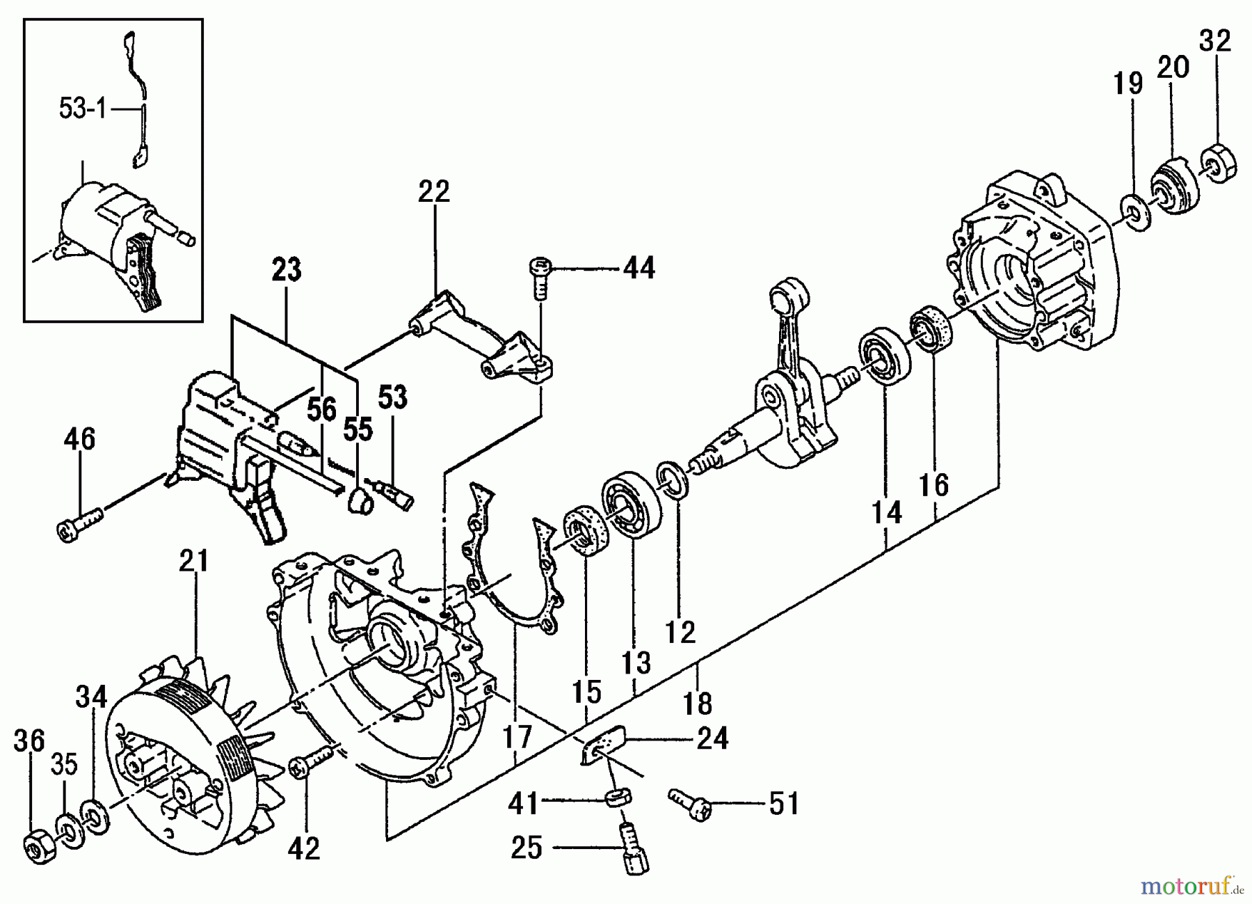  Tanaka Erdbohrer TED-262DH - Tanaka Portable Gas Drill Crankcase, Flywheel, Ignition