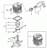 Tanaka TED-262 - Portable Gas Drill Listas de piezas de repuesto y dibujos Cylinder, Piston, Crankshaft