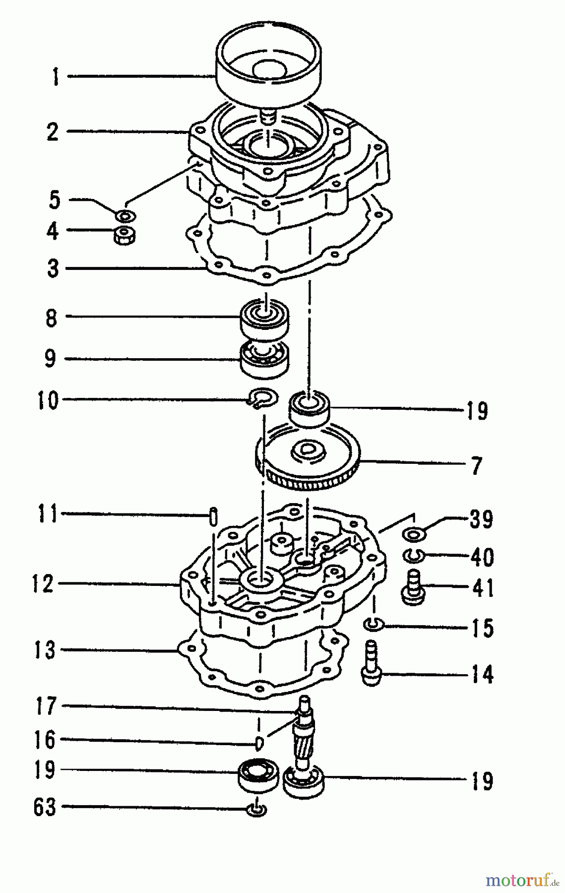  Tanaka Erdbohrer TIA-340 - Tanaka Power Auger Gear Case, Handle