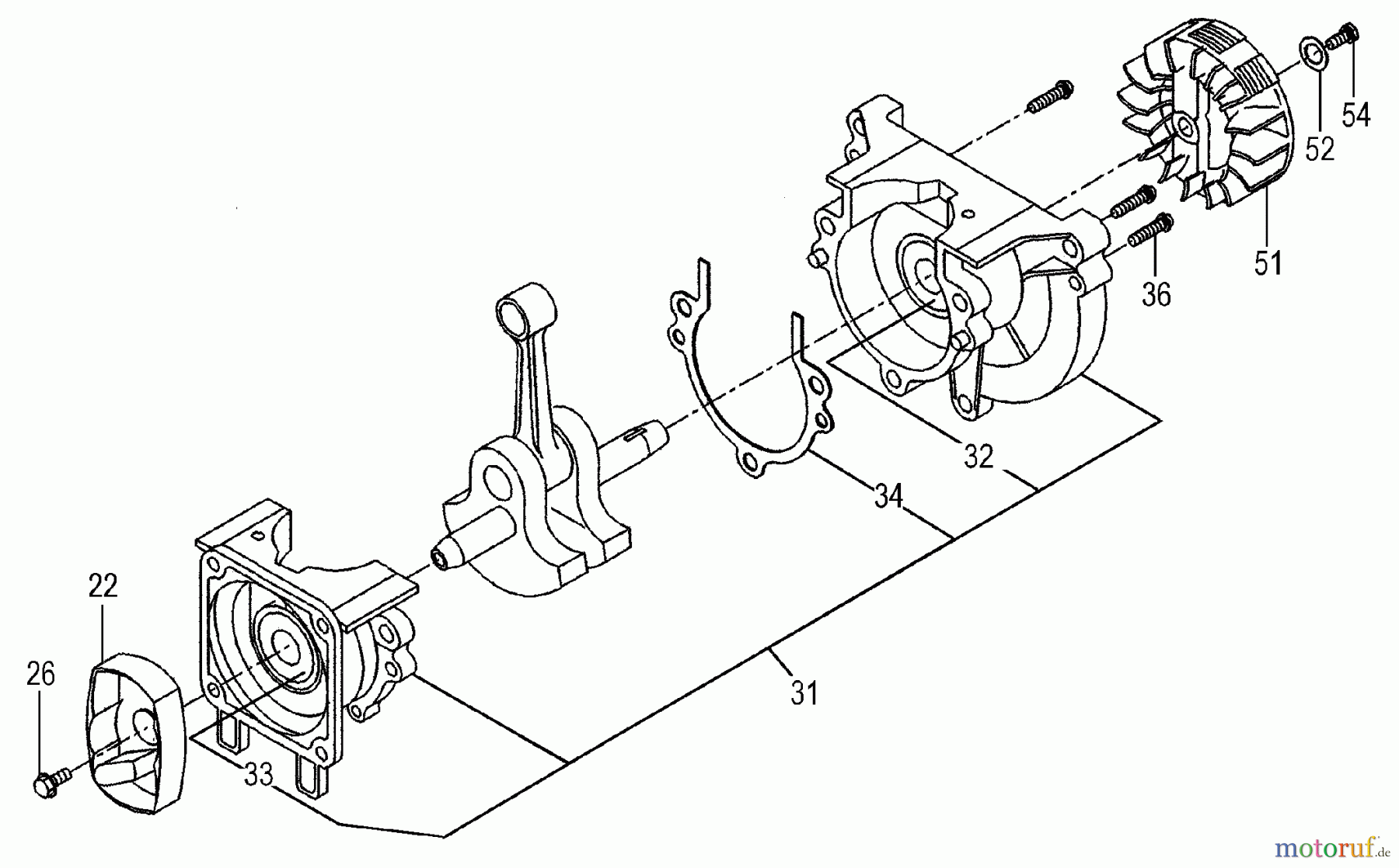  Tanaka Motoren TC-2501 - Tanaka Utility / Scooter Engine Starter Pawl, Flywheel, Crankcase