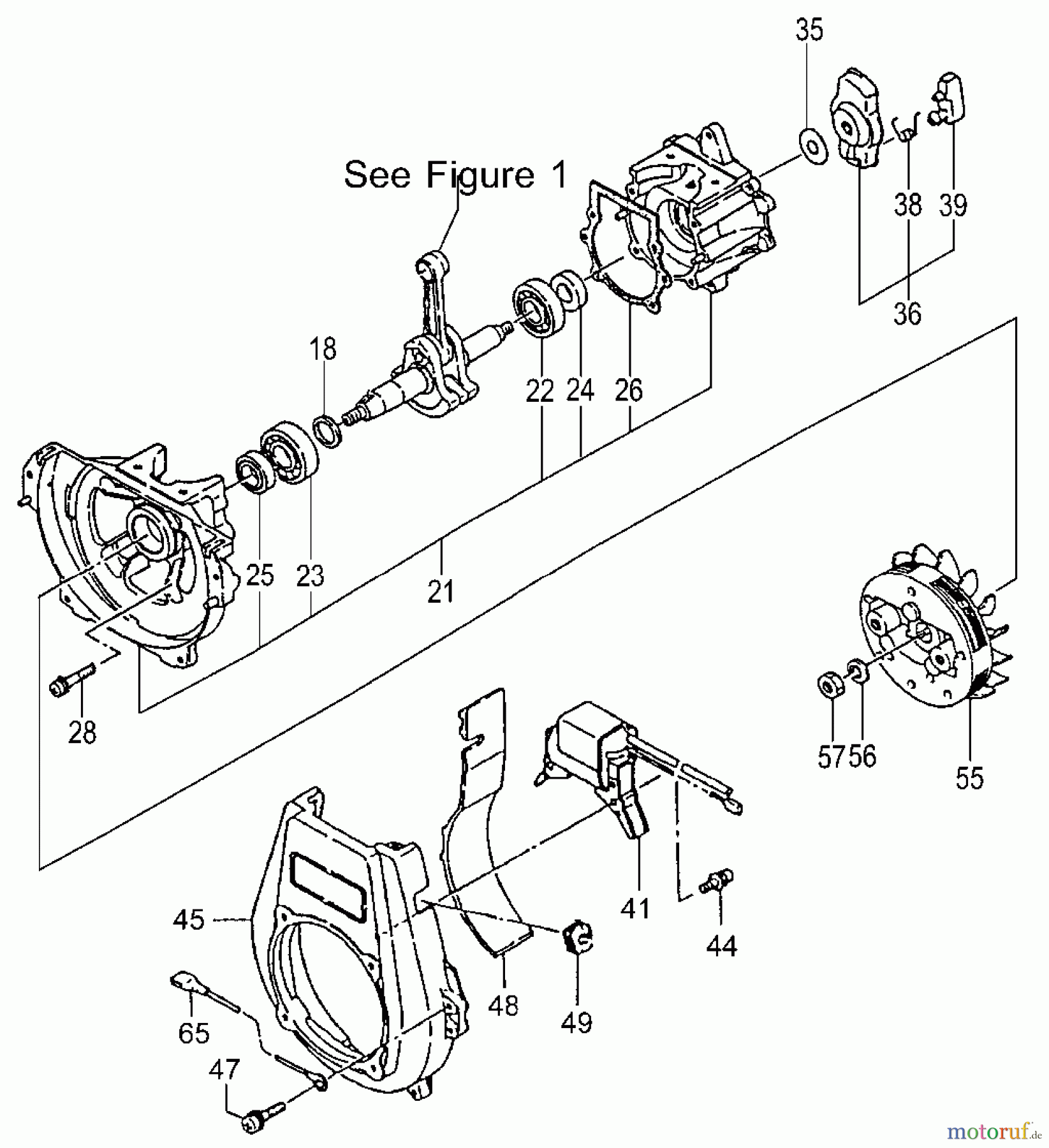  Tanaka Motoren TC-355 - Tanaka Utility / Scooter Engine Crankcase, Flywheel, Starter Pulley