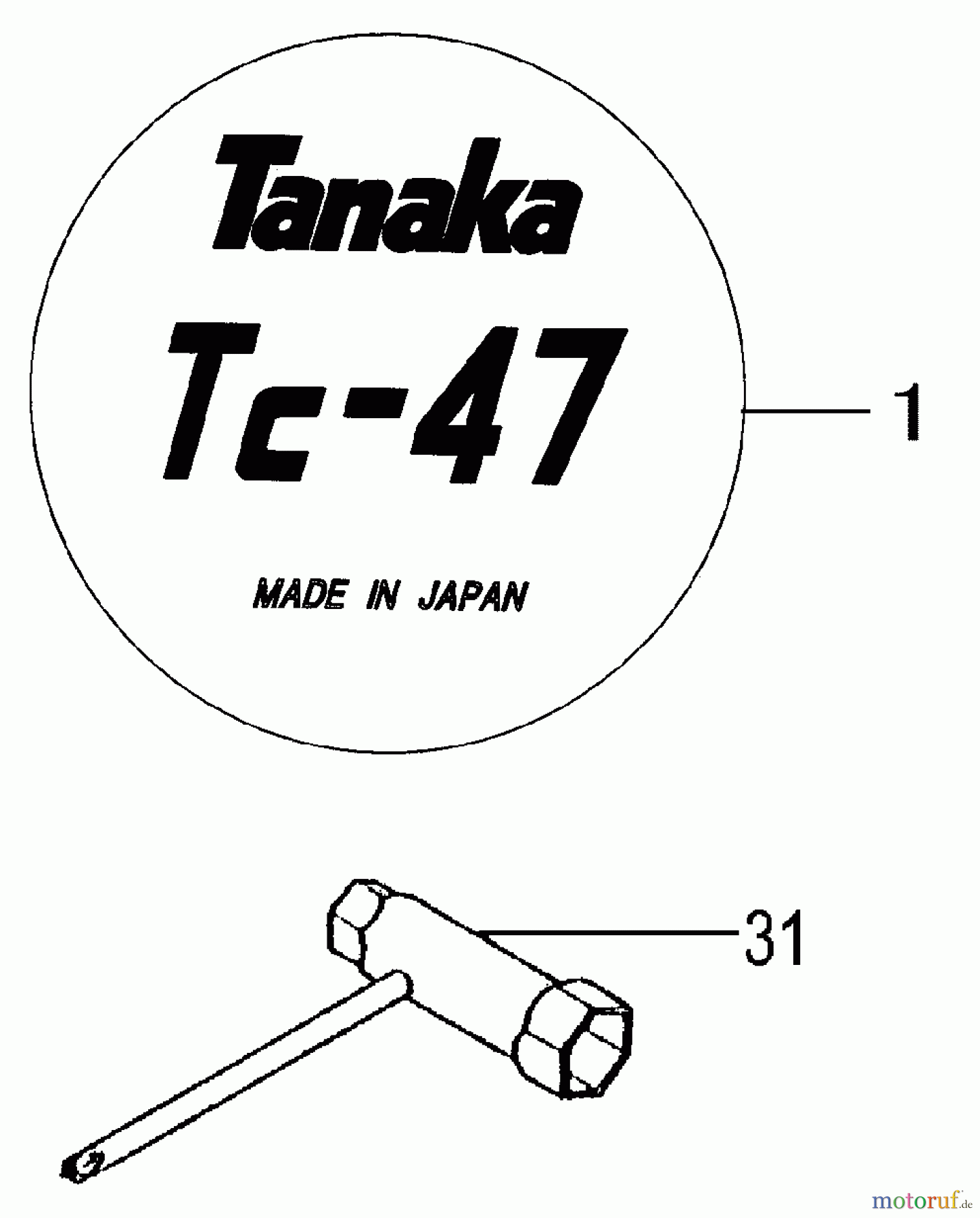 Tanaka Motoren TC-4700 - Tanaka Utility / Scooter Engine Decal & Tool
