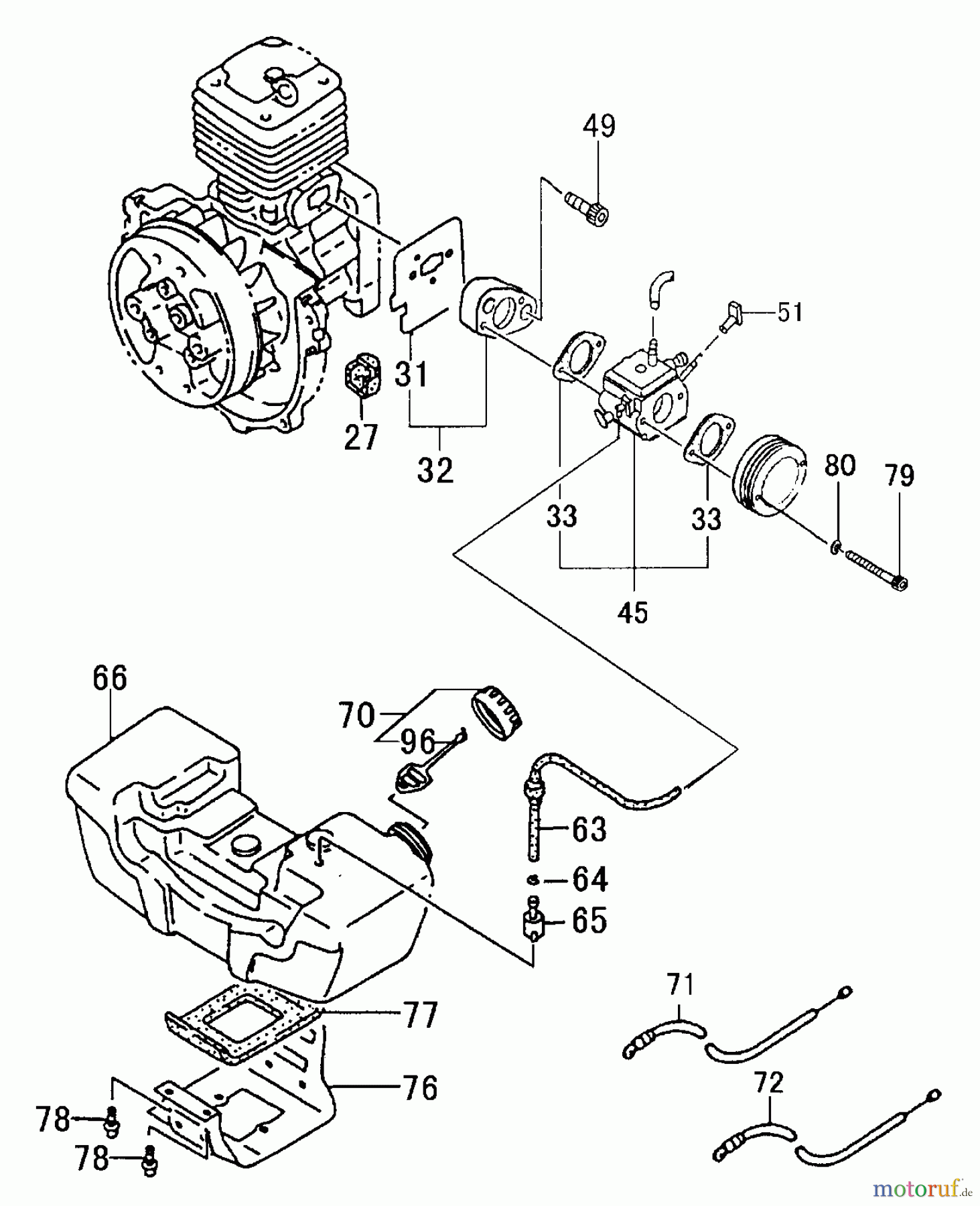 Tanaka Motoren TC-47R - Tanaka Utility / Scooter Engine Fuel System