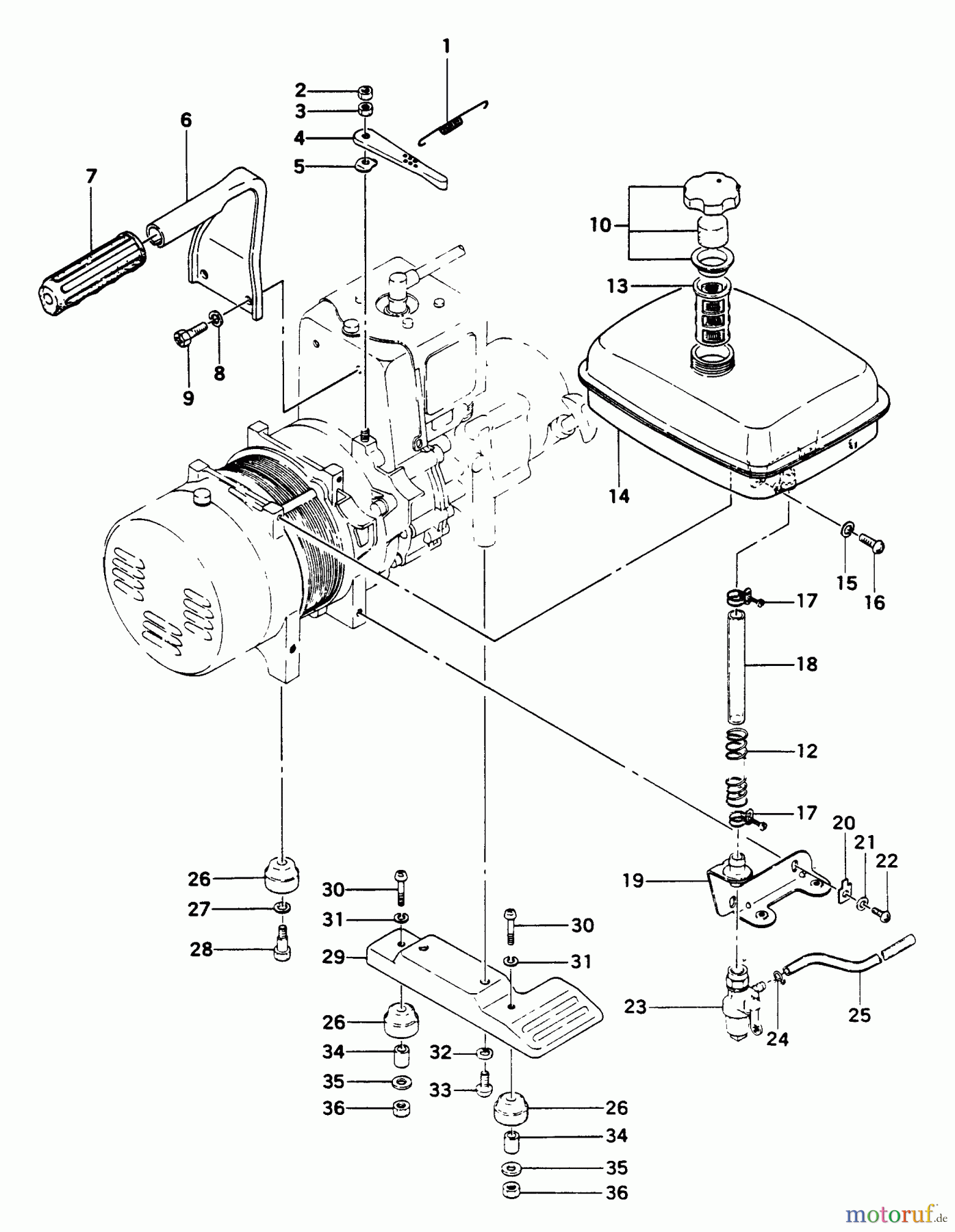 Tanaka Stromerzeuger DEG-600 - Tanaka Portable Generator Fuel Tank, Handle, Etc.
