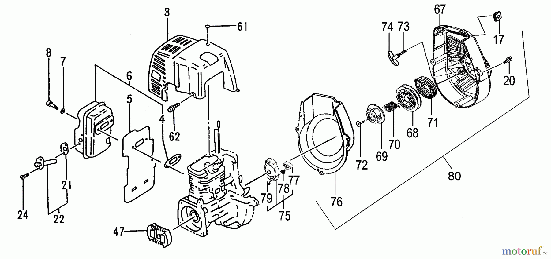  Tanaka Heckenscheeren THT-210S - Tanaka Hedge Trimmer Muffler, Starter, Fan Case & Engine Cover