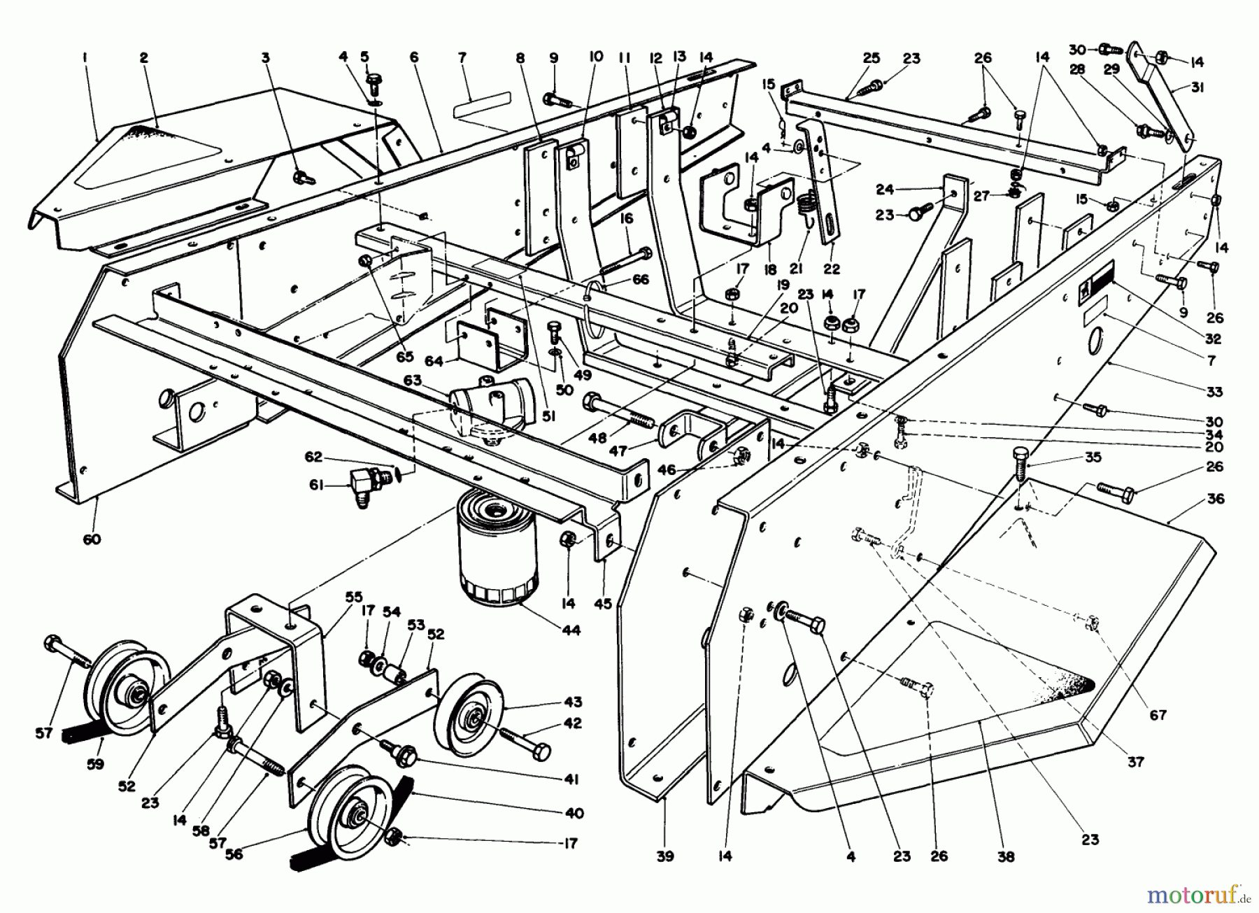  Toro Neu Mowers, Deck Assembly Only 30544 (117/120) - Toro 44