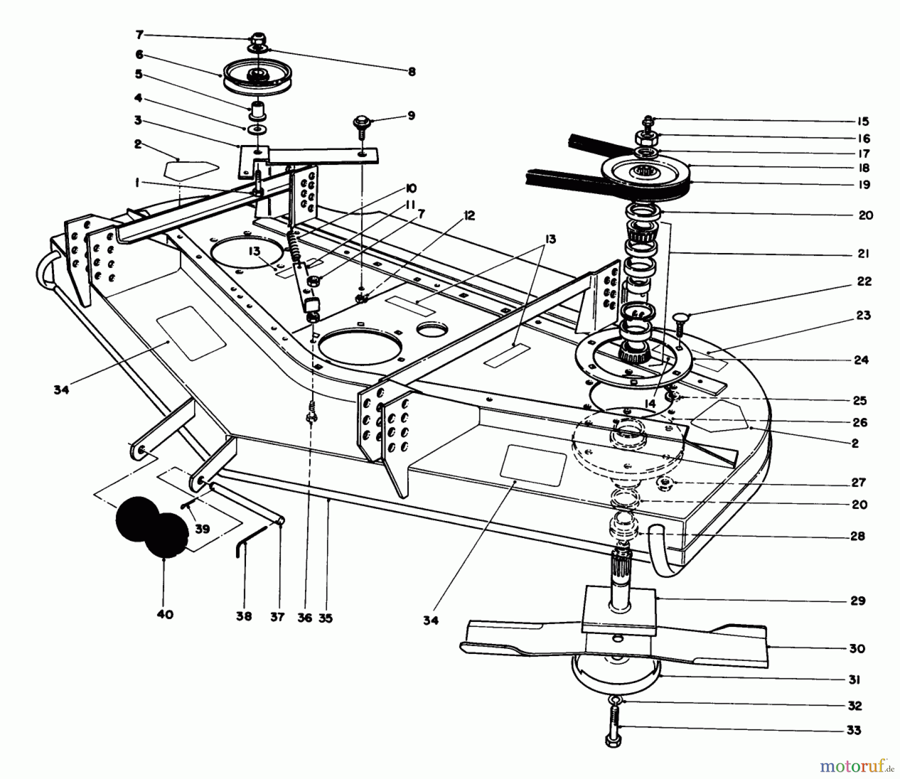  Toro Neu Mowers, Deck Assembly Only 30544 (117/120) - Toro 44