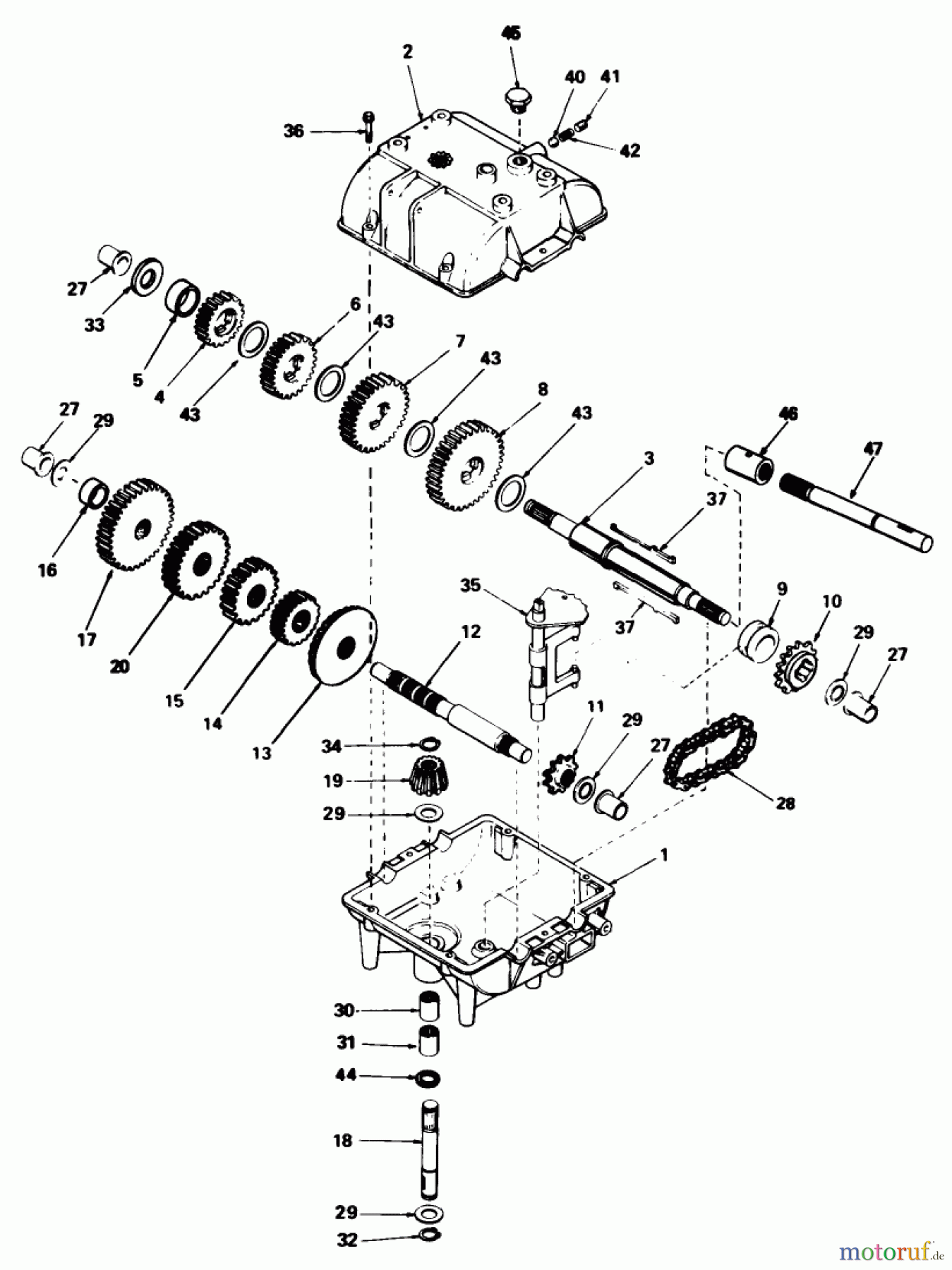 Toro Neu Mowers, Drive Unit Only 30103 - Toro Mid-Size Proline Gear Traction Unit, 12 hp, 1989 (9000001-9999999) PEERLESS TRANSMISSION MODEL 787