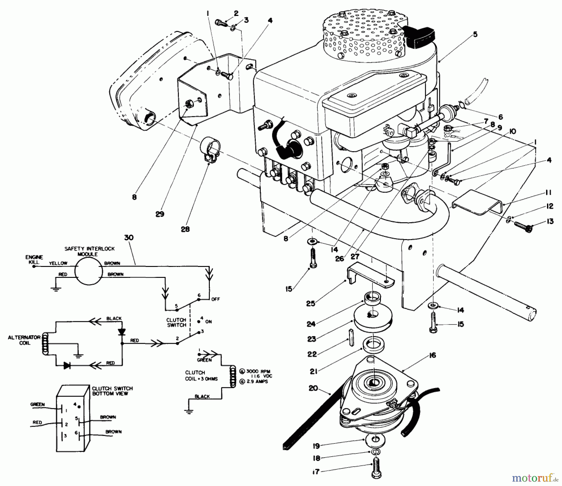  Toro Neu Mowers, Drive Unit Only 30111 - Toro Mid-Size Proline Gear Traction Unit, 11 hp, 1987 (7000001-7999999) ENGINE ASSEMBLY