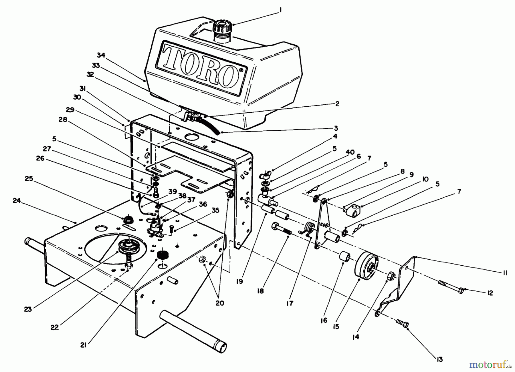  Toro Neu Mowers, Drive Unit Only 30117 - Toro Mid-Size Proline Gear Traction Unit, 16 hp, 1991 (1000001-1999999) FRAME ASSEMBLY