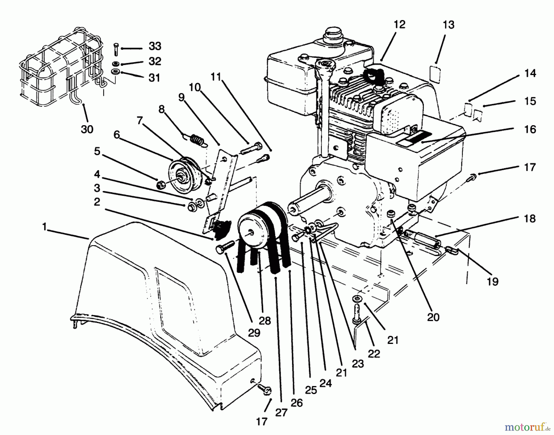  Toro Neu Mowers, Drive Unit Only 30156 - Toro Mid-Size Proline Gear Traction Unit, 12.5 hp, 1992 (200001-299999) ENGINE ASSEMBLY