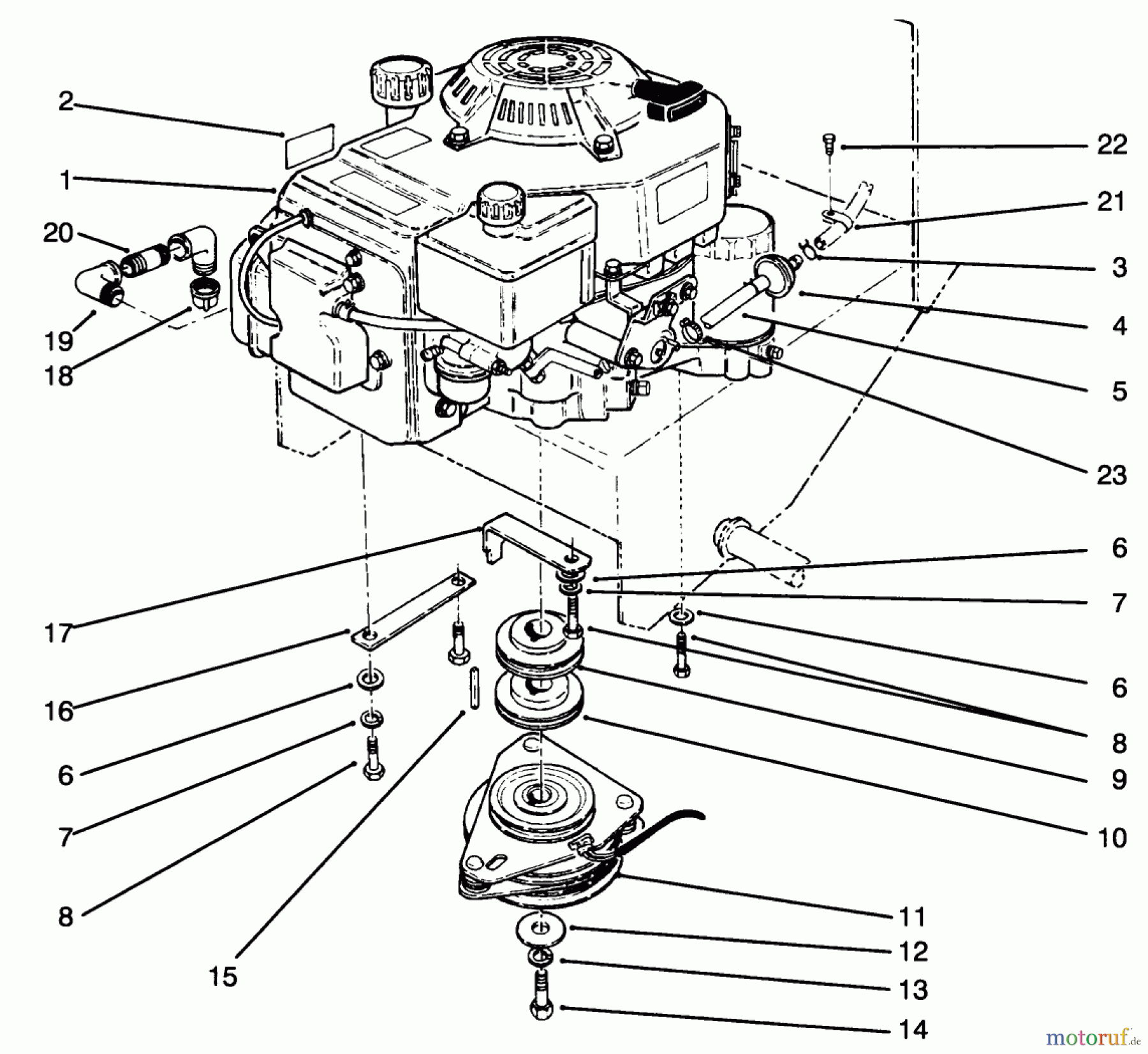  Toro Neu Mowers, Drive Unit Only 30156 - Toro Mid-Size Proline Gear Traction Unit, 12.5 hp, 1994 (490001-499999) ENGINE ASSEMBLY