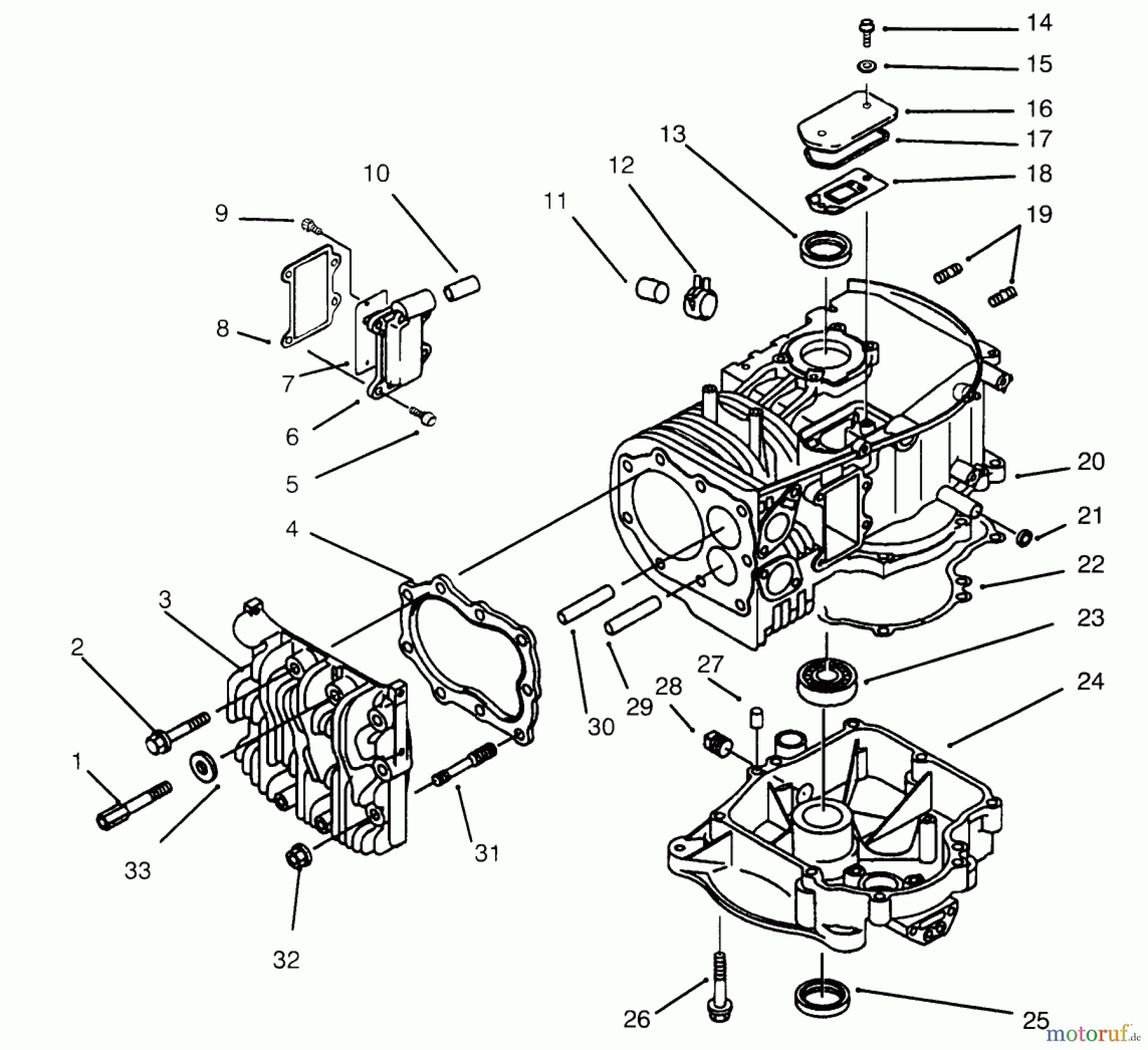  Toro Neu Mowers, Drive Unit Only 30166 - Toro Mid-Size Proline Gear Traction Unit, 12.5 hp, 1995 (590001-599999) CRANKCASE