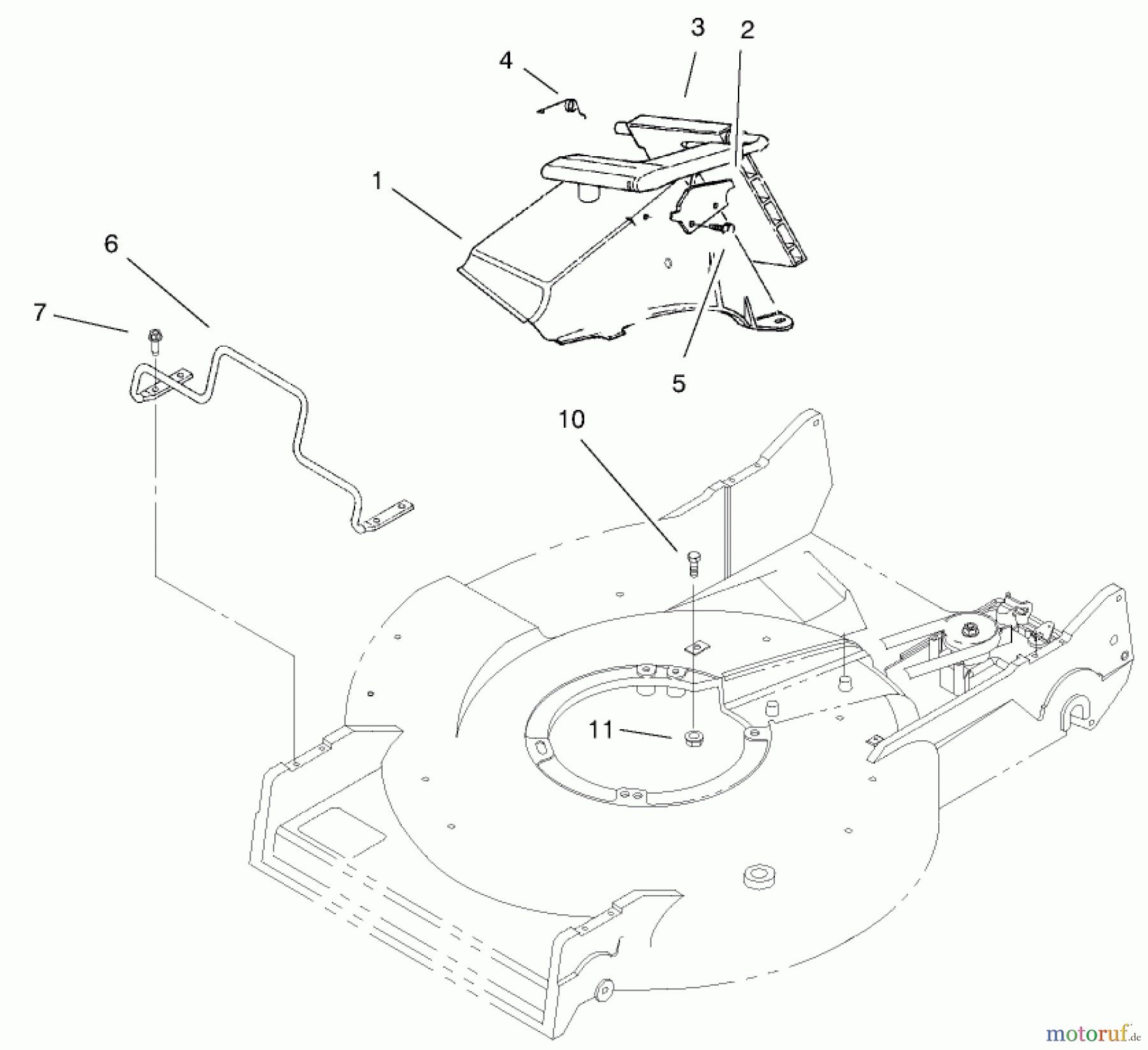 Toro Neu Accessories, Mower 100-2873 - Toro Kawasaki BBC Conversion Kit DISCHARGE TUNNEL & ENGINE GUARD ASSEMBLY