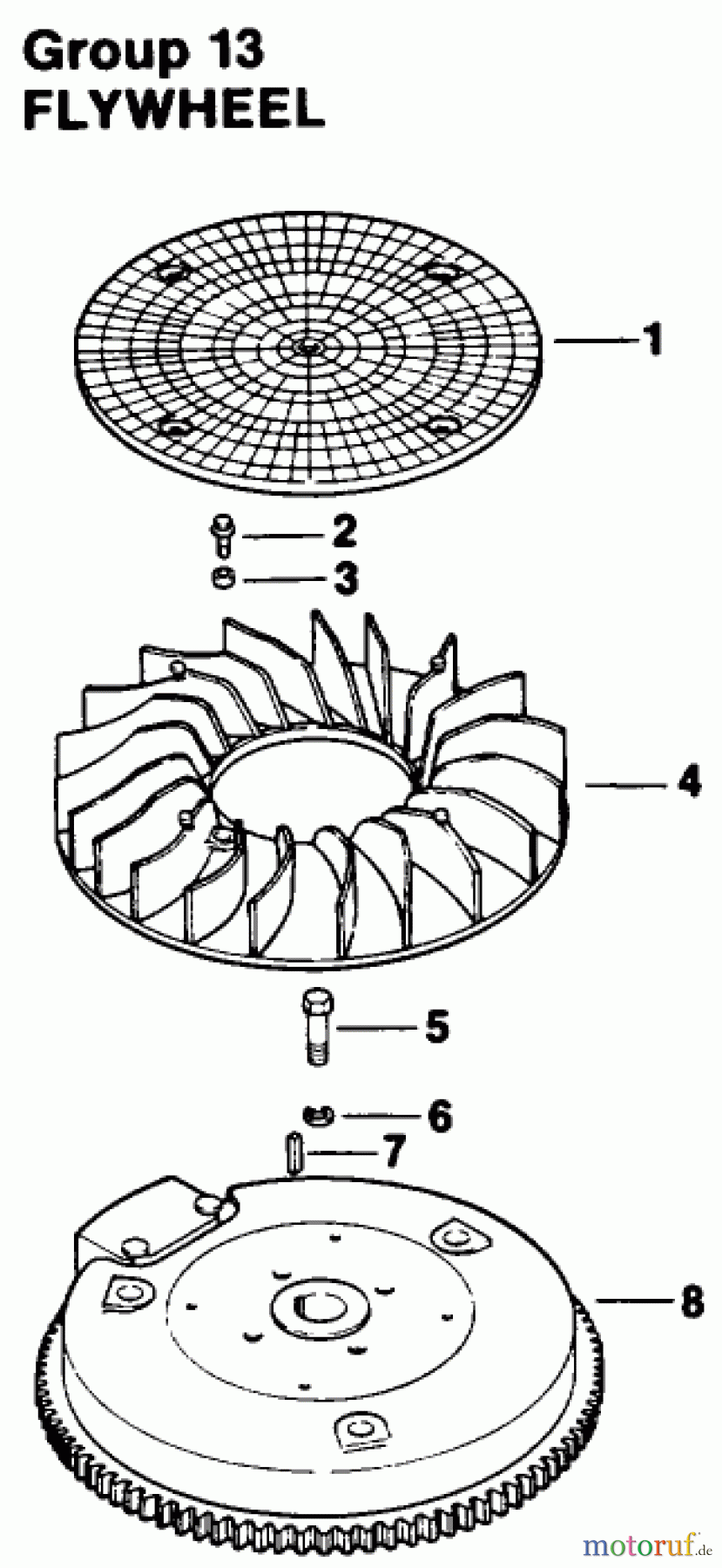 Toro Neu Mowers, Drive Unit Only 30180 - Toro Mid-Size Proline Gear Traction Unit, 16 hp, 1994 (490001-490730) ENGINE KOHLER MODEL NO. MV16S-TYPE PS56519 FLYWHEEL GROUP 13
