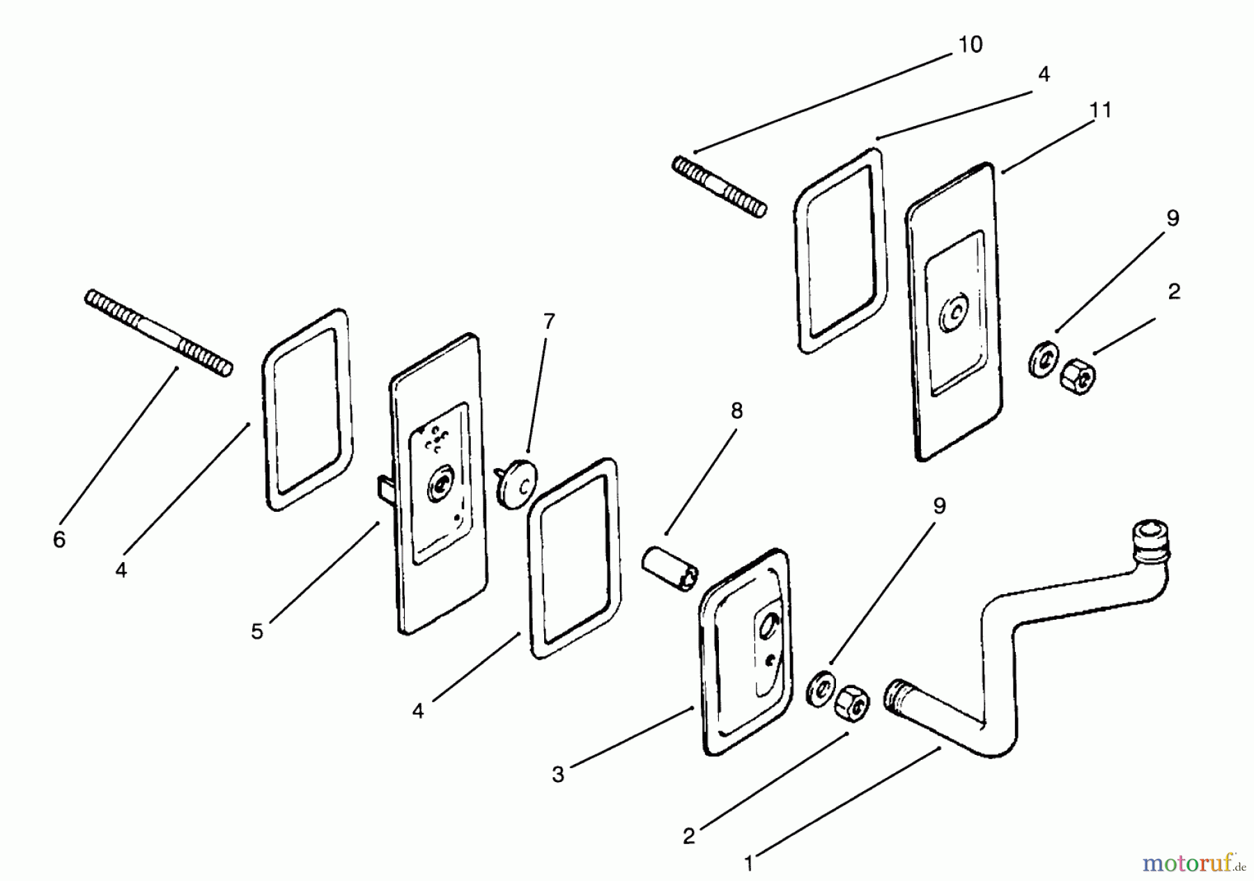 Toro Neu Mowers, Drive Unit Only 30180 - Toro Mid-Size Proline Gear Traction Unit, 16 hp, 1995 (590001-599999) BREATHER AND VENT ENGINE KOHLER MODEL NO. MV16S-TYPE PS56519