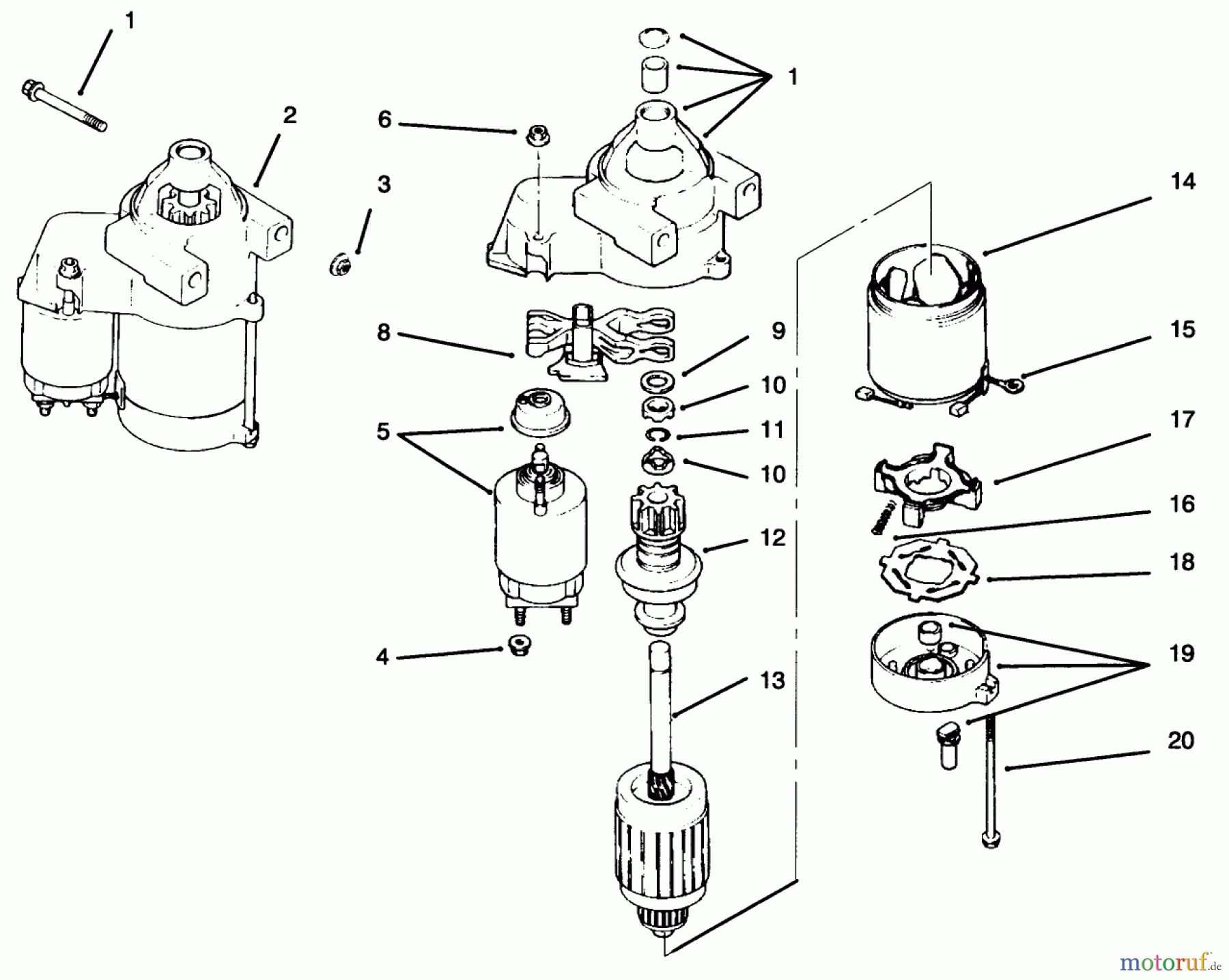 Toro Neu Mowers, Drive Unit Only 30181 - Toro Mid-Size Proline Gear Traction Unit, 16 hp, 1995 (59000001-59999999) STARTING SYSTEM KOHLER ENGINE CV18S - PS 61521