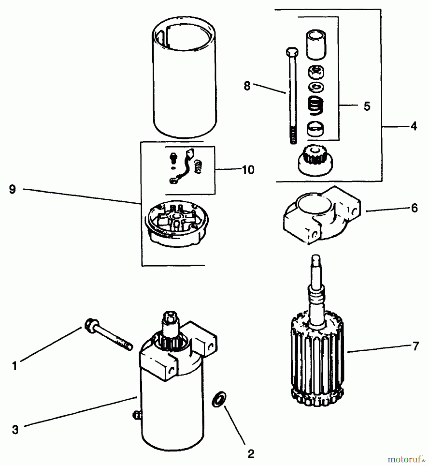  Toro Neu Mowers, Drive Unit Only 30185 - Toro Mid-Size Proline Hydro Traction Unit, 14 hp, 1991 (10000001-19999999) STARTING SYSTEM-ENGINE MODEL NO. CV14 S-1429
