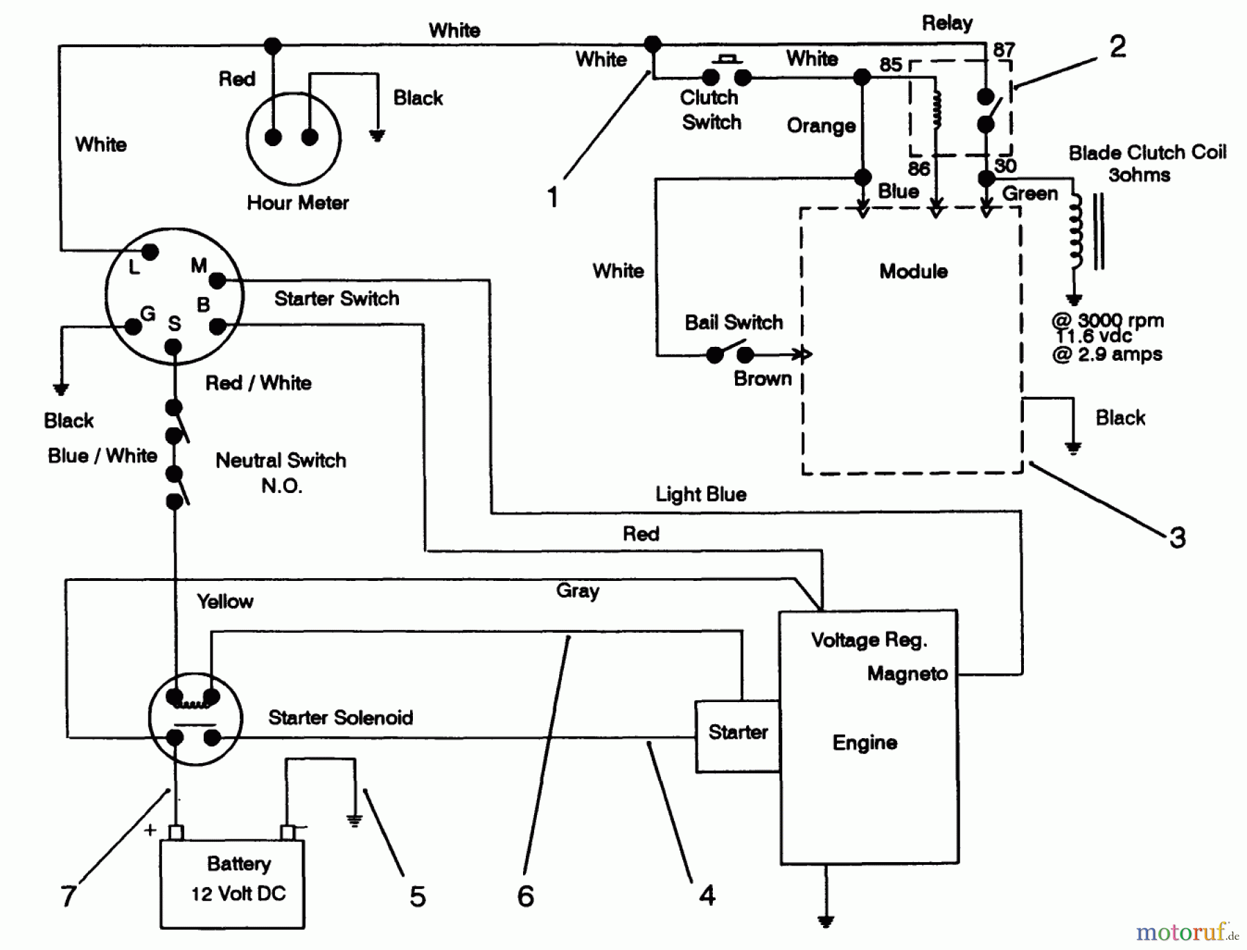  Toro Neu Mowers, Drive Unit Only 30185 - Toro Mid-Size Proline Hydro Traction Unit, 14 hp, 1992 (20000001-29999999) ELECTRIC SCHEMATIC