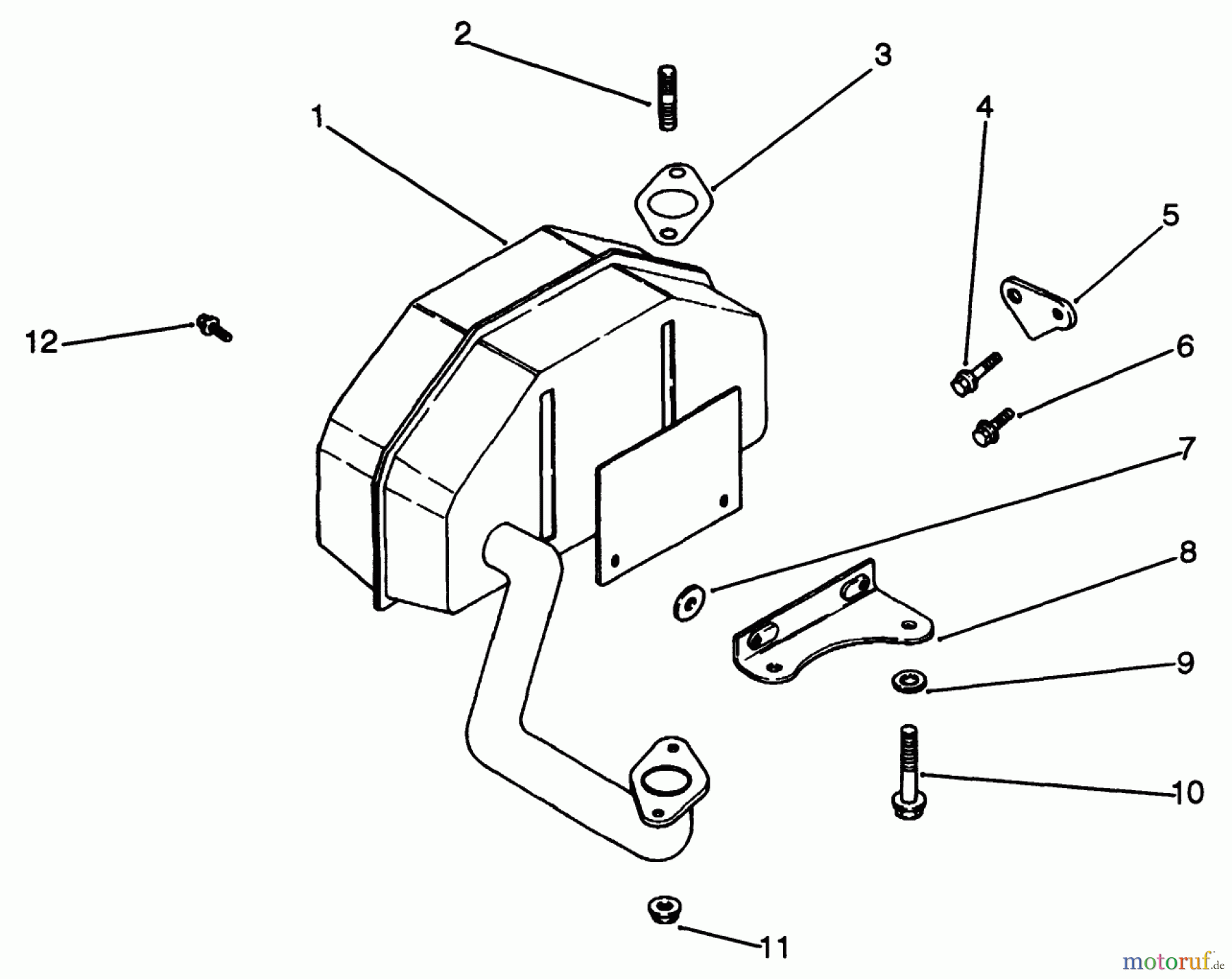  Toro Neu Mowers, Drive Unit Only 30185 - Toro Mid-Size Proline Hydro Traction Unit, 14 hp, 1992 (20000001-29999999) EXHAUST- ENGINE KOHLER MODEL NO. CV14 S-1429