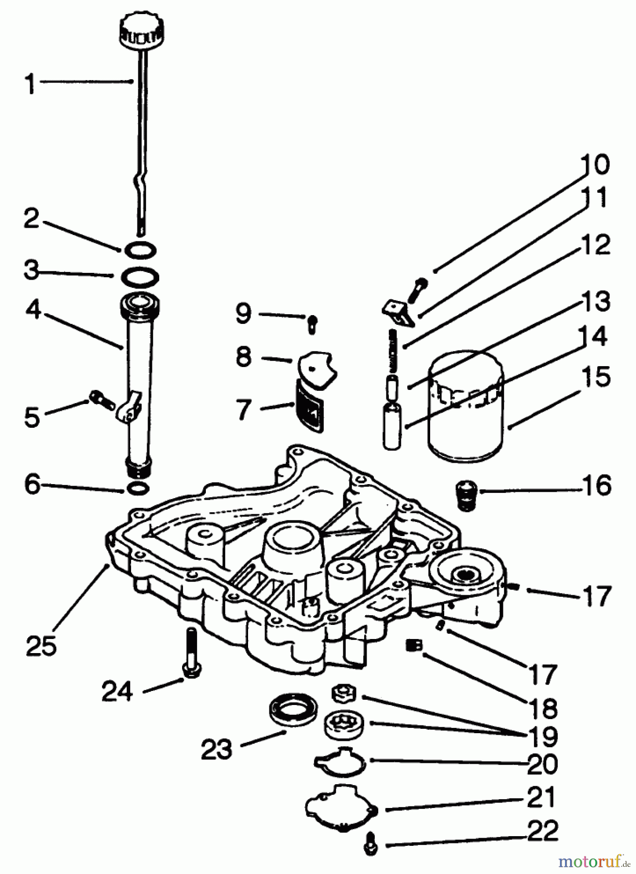  Toro Neu Mowers, Drive Unit Only 30185 - Toro Mid-Size Proline Hydro Traction Unit, 14 hp, 1992 (20000001-29999999) OIL PAN/LUBRICATION-ENGINE KOHLER MODEL NO. CV14 S-1429