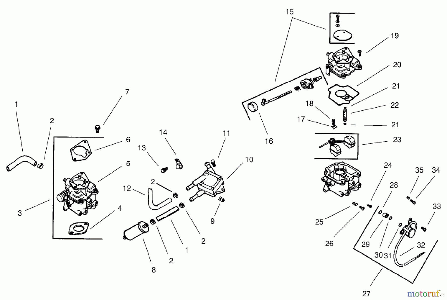 Toro Neu Mowers, Lawn & Garden Tractor Seite 1 73561SEI (522xi) - Toro 522xi Indy Special Edition Garden Tractor, 2000 (200000001-200999999) FUEL SYSTEM-KOHLER #CH22S-PS-66545